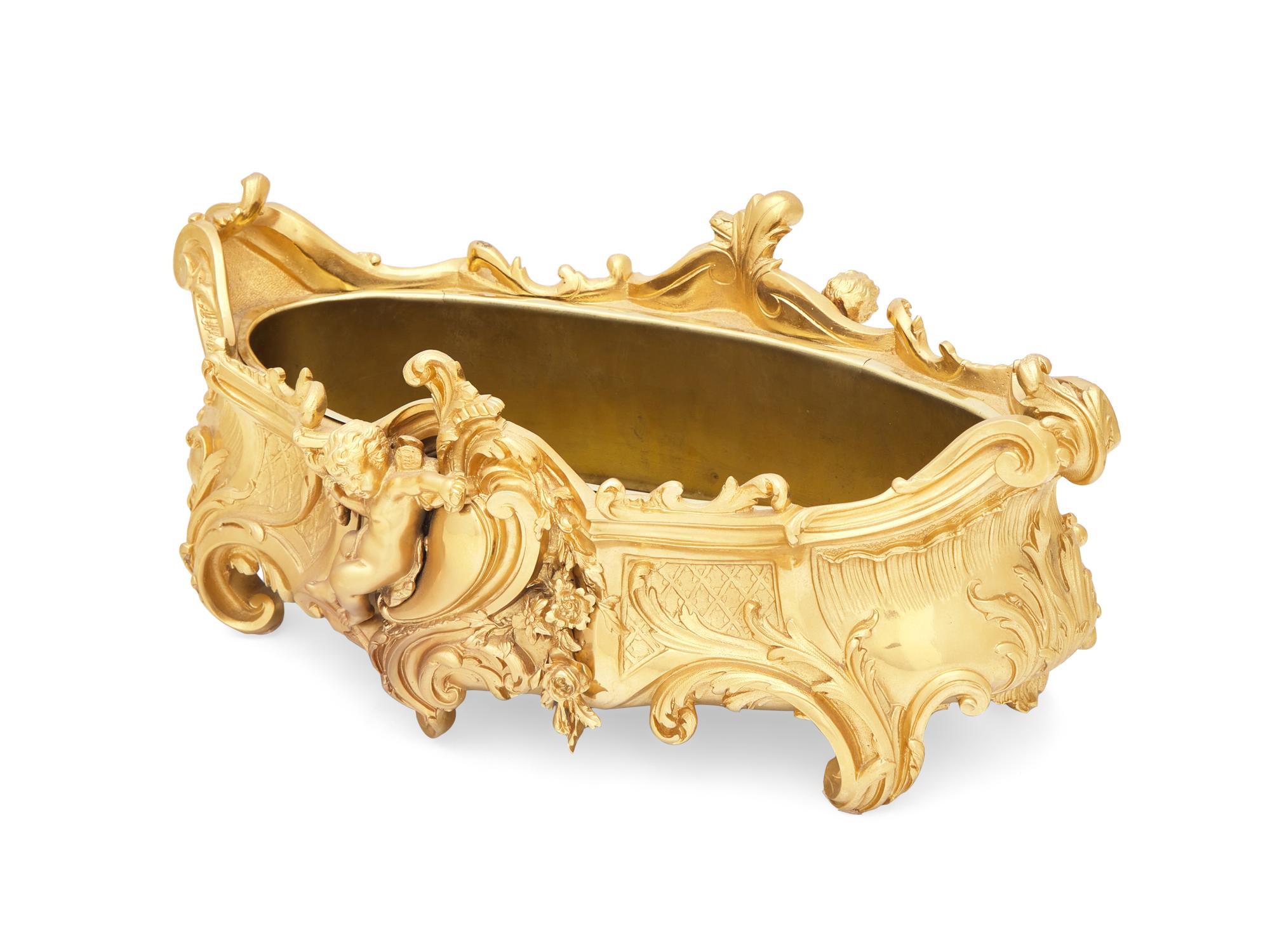 A Louis XV Style Gilt Metal Centerpiece