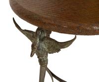 Pair of Empire Style Steel and Bronze Swan Gueridons — 19th/20th Century