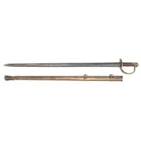 Memphis Novelty Works Straight Blade Cavalry Saber with Brass Scabbard