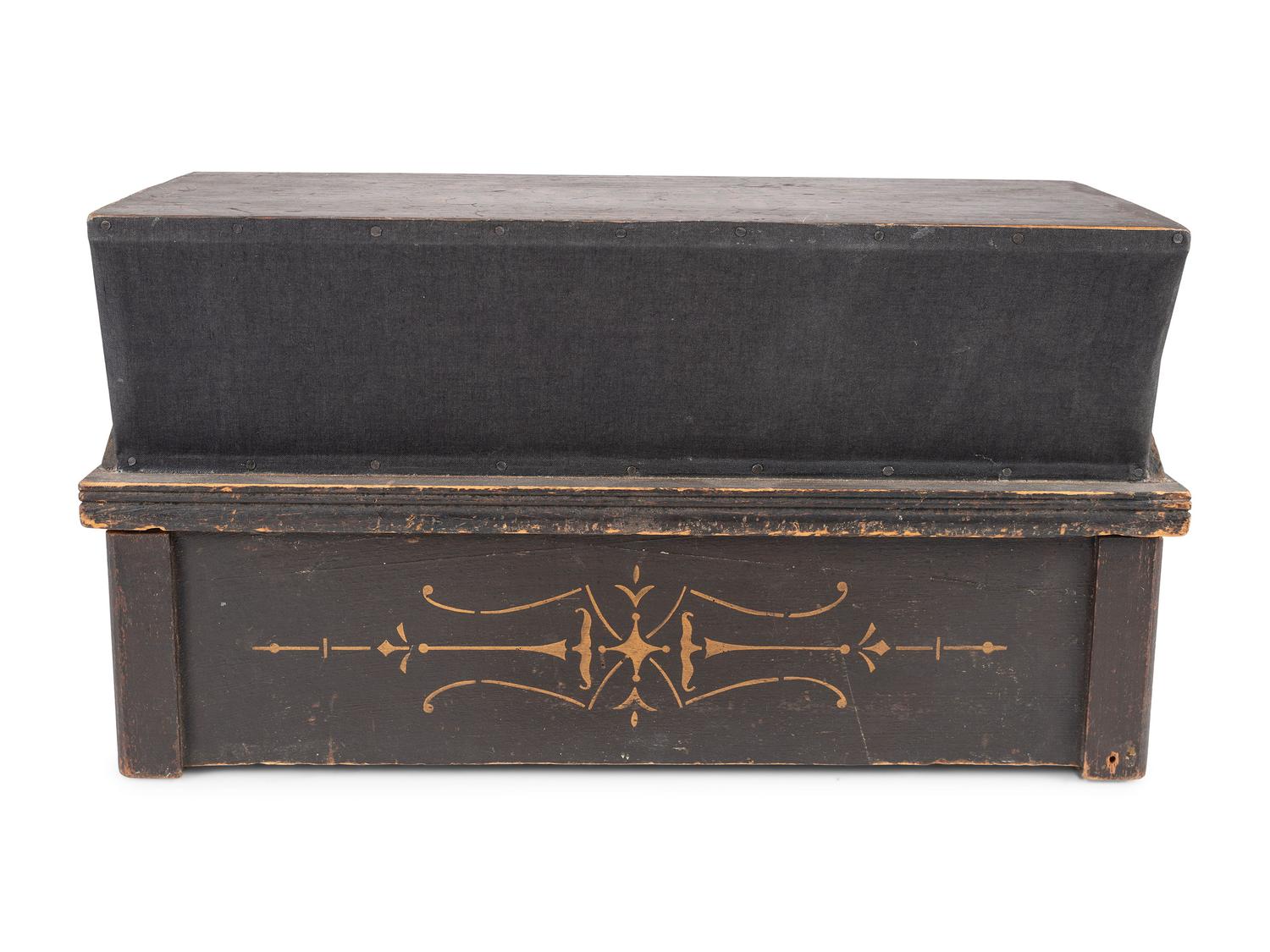 A Tabletop Gem Stenciled Wood Roller Organ