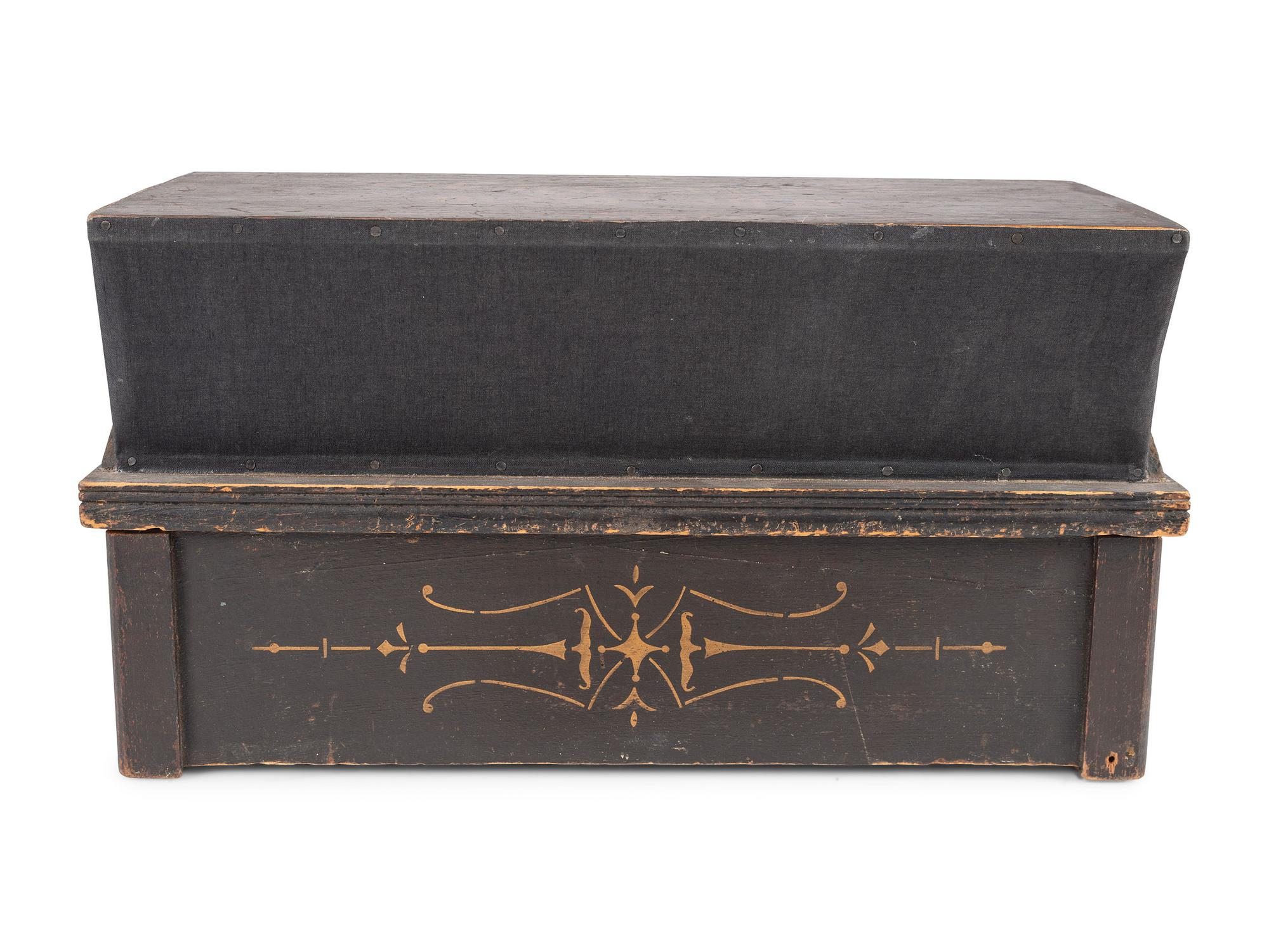A Tabletop Gem Stenciled Wood Roller Organ