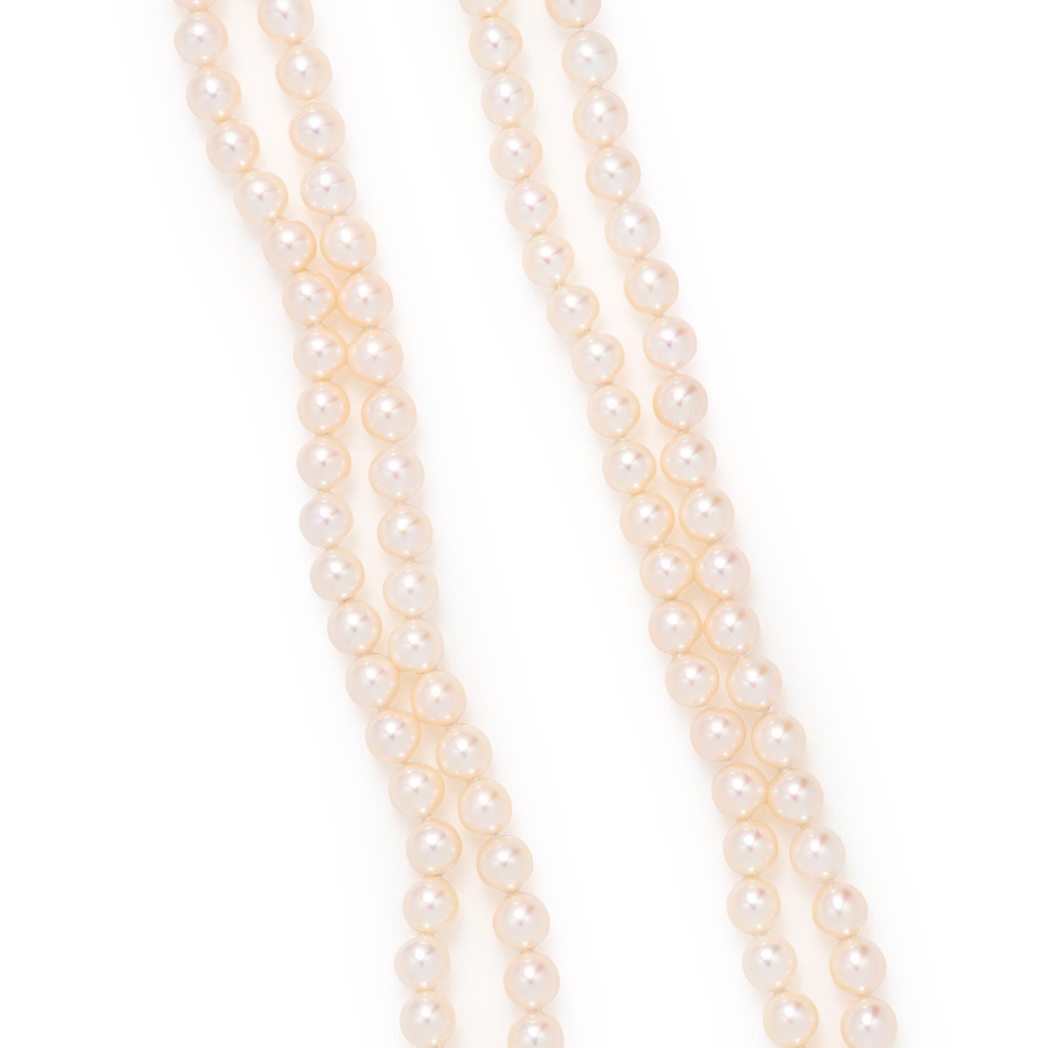 CULTURED PEARL AND DIAMOND NECKLACE