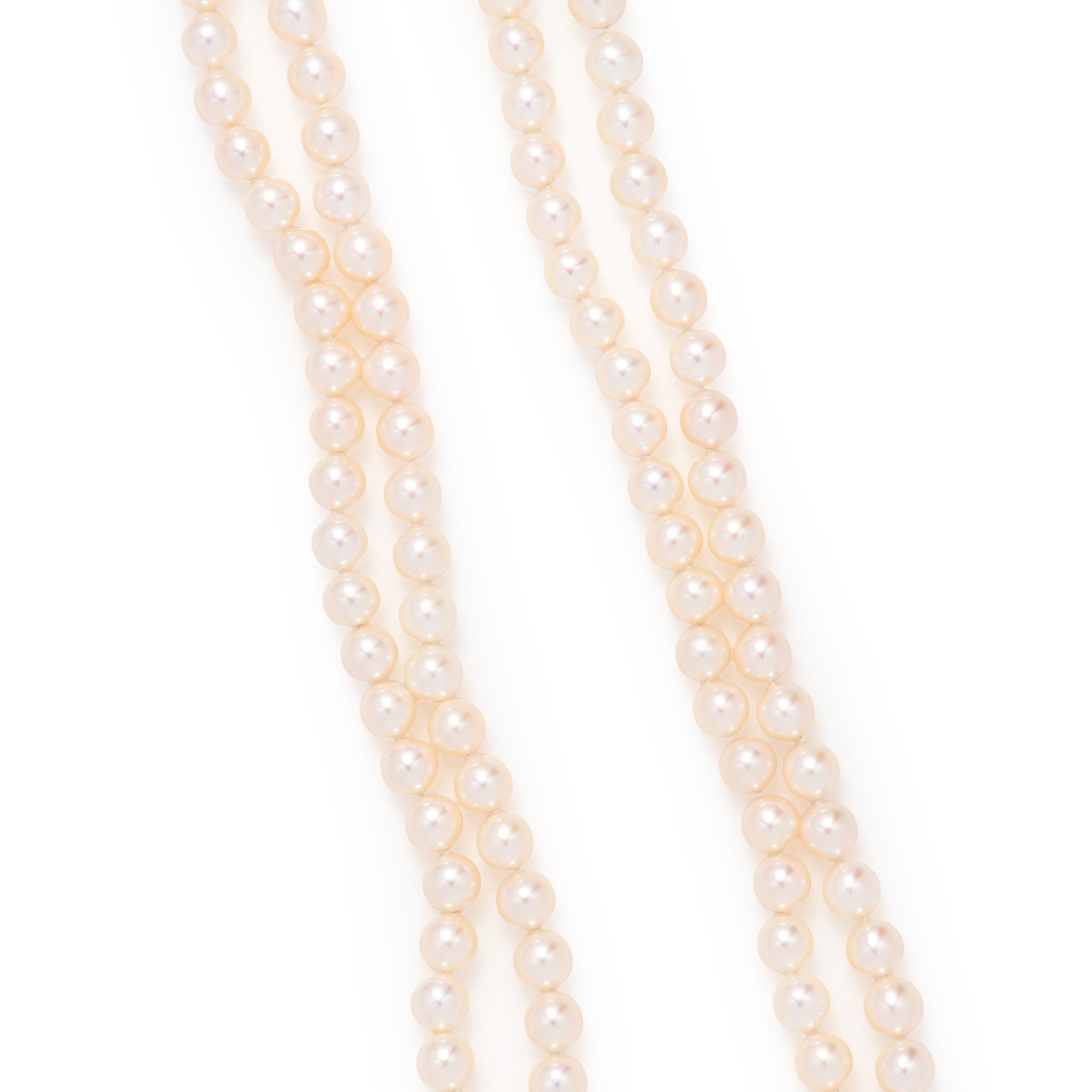 CULTURED PEARL AND DIAMOND NECKLACE
