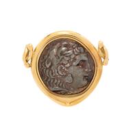 YELLOW GOLD AND COIN SLIDE PENDANT