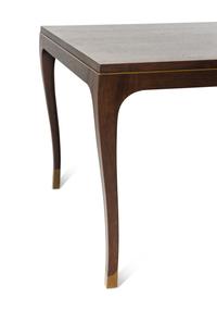 A Holly Hunt Studio Walnut and Brass Carlyle Dining Table