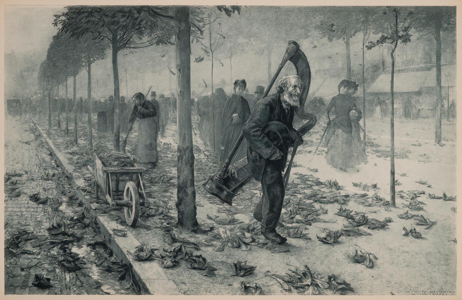 A Pair of Photogravure Prints after Autumn in Paris , 1890, by Childe Hassam (American, 1859–1935)