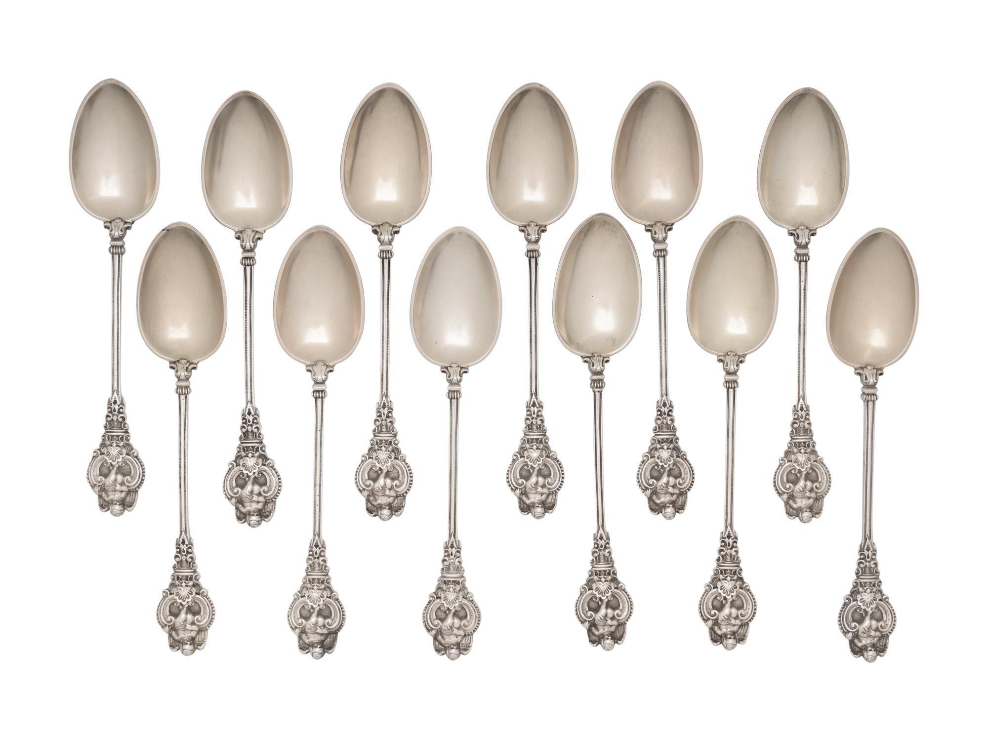 A Set of Twelve American Silver Spoons