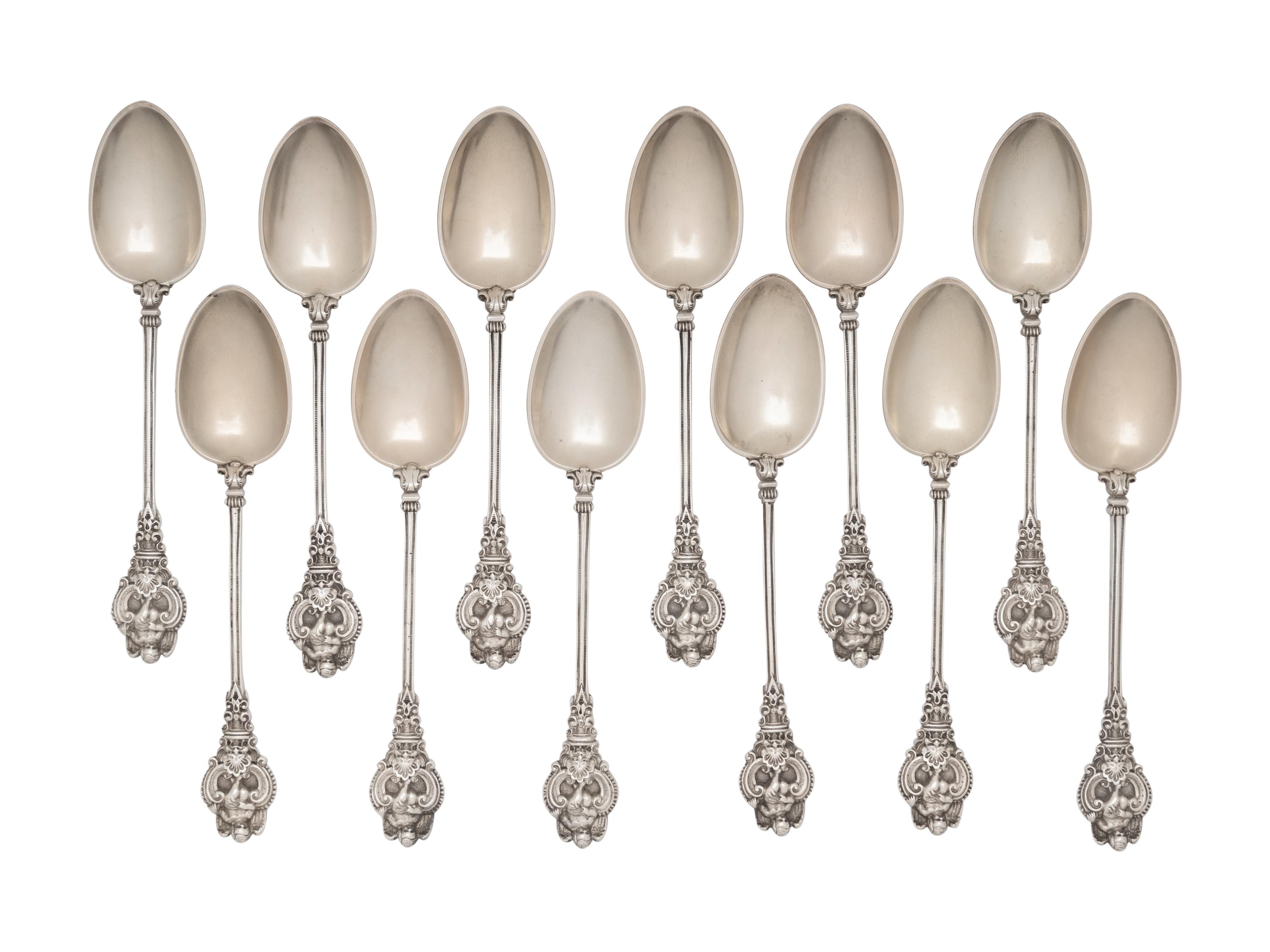 A Set of Twelve American Silver Spoons