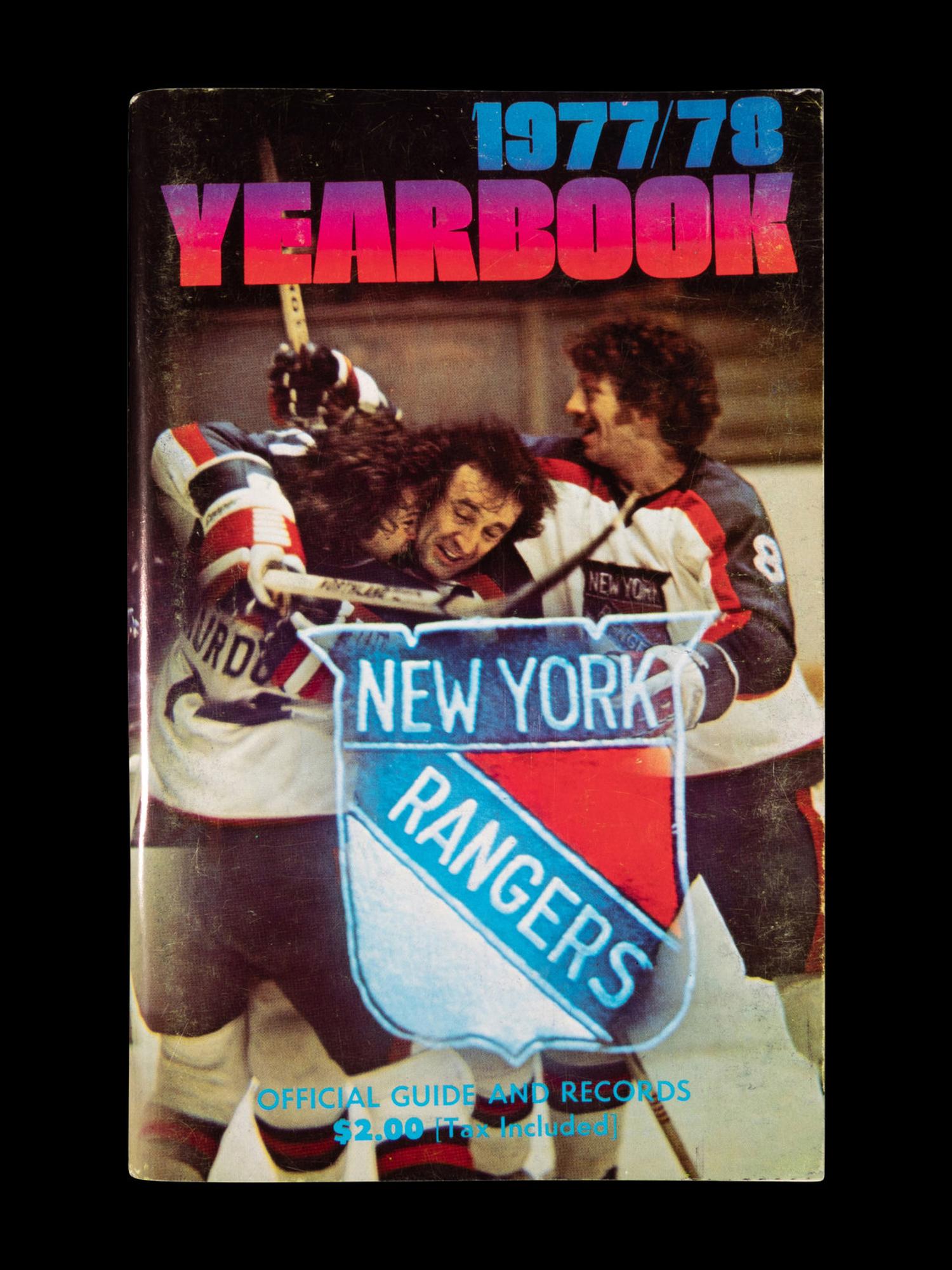 A Group of 16 1960s - 1980s New York Rangers Blue Book Media Guides,