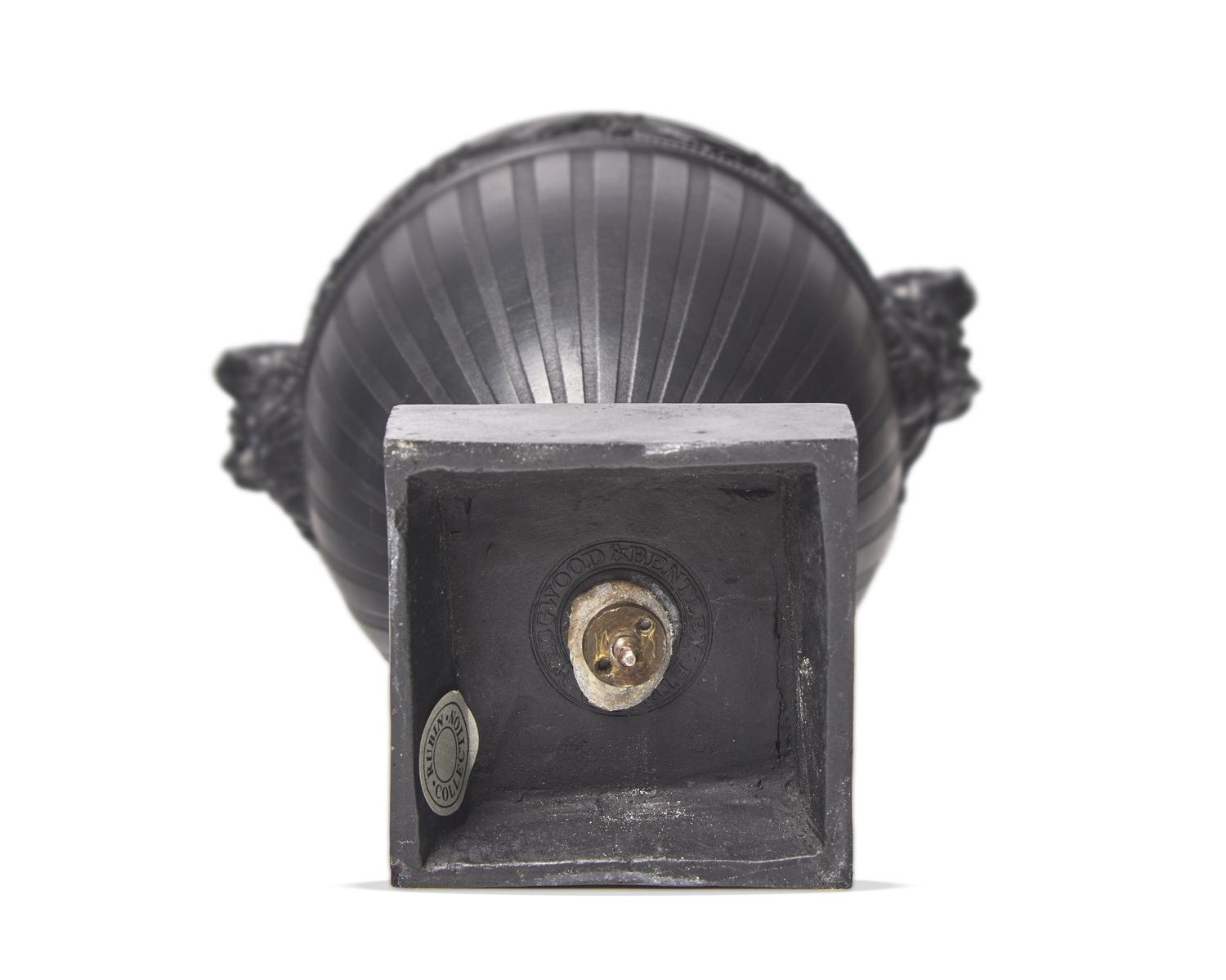 A Wedgwood & Bentley Black Basalt Ovoid Covered Vase