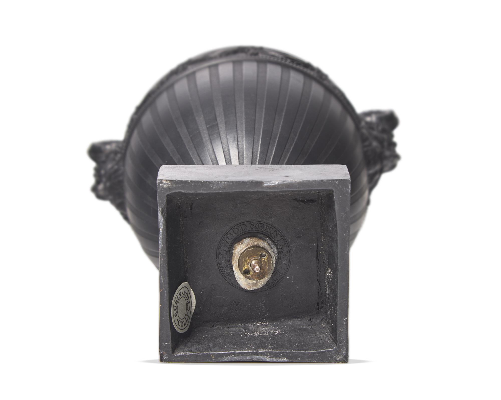 A Wedgwood & Bentley Black Basalt Ovoid Covered Vase