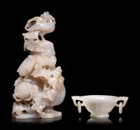 Two Chinese Carved Hardstone Vessels