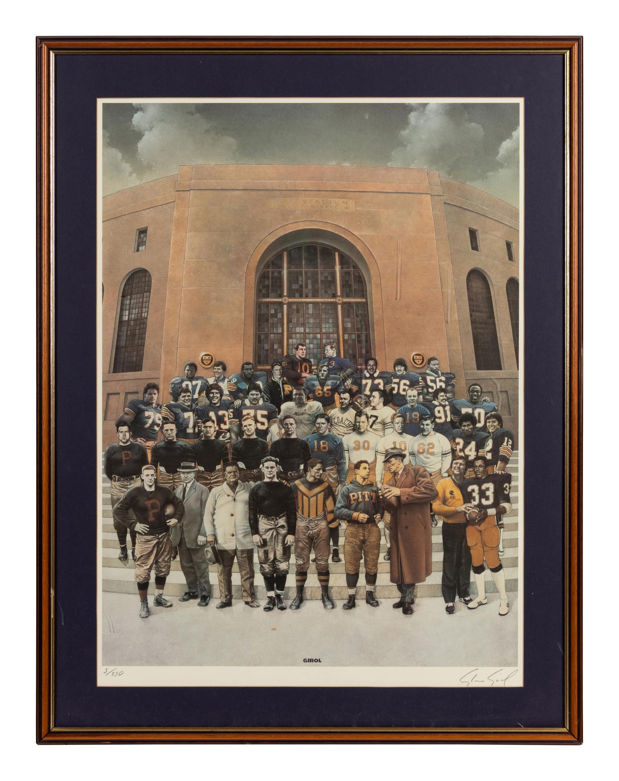 A Group of Three University of Pittsburgh Artworks Formerly Displayed at Mike Ditka’s Restaurant
