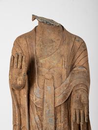 A Chinese Carved Stone Standing Buddha