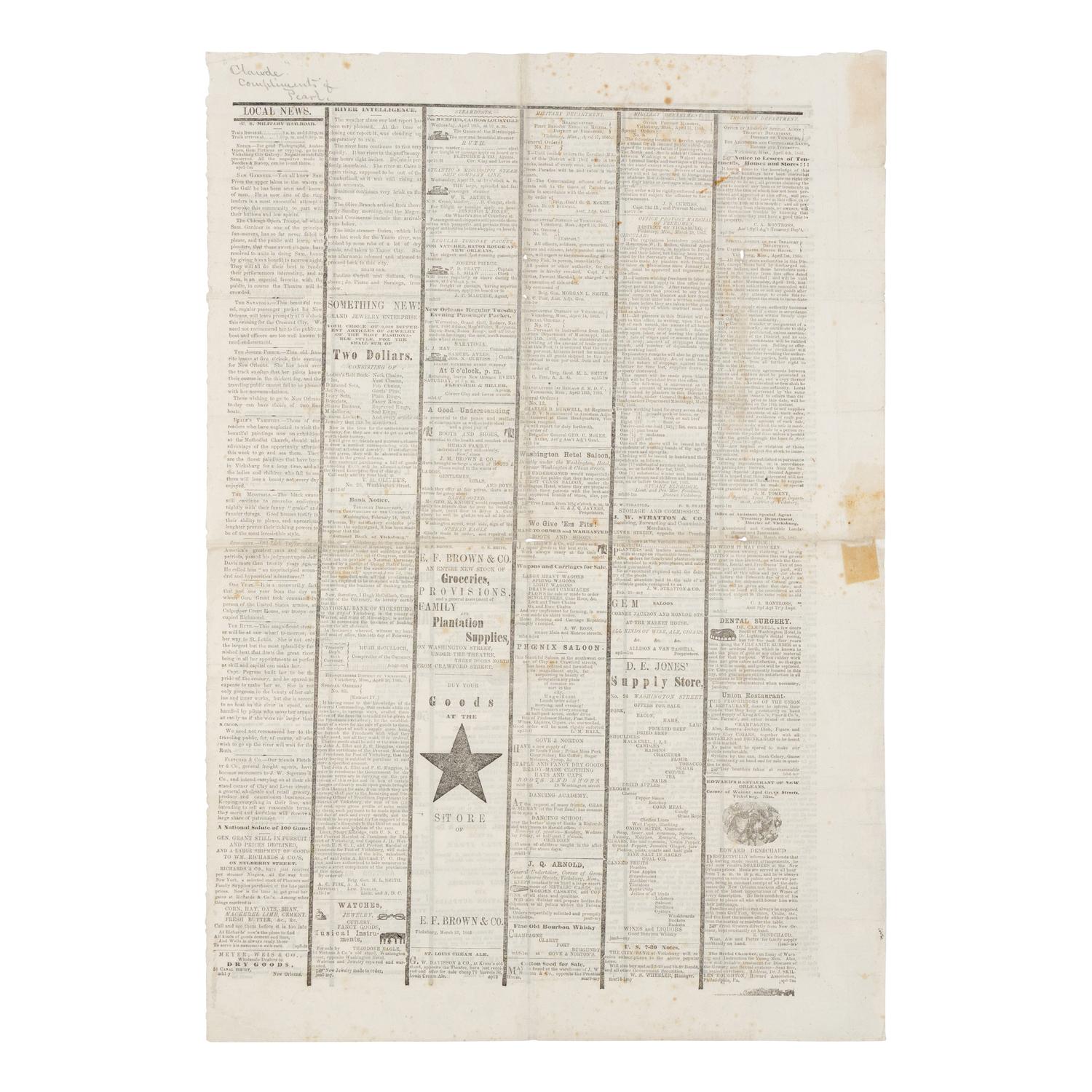 [LINCOLN ASSASSINATION]. A group of 6 newspapers, comprising:
