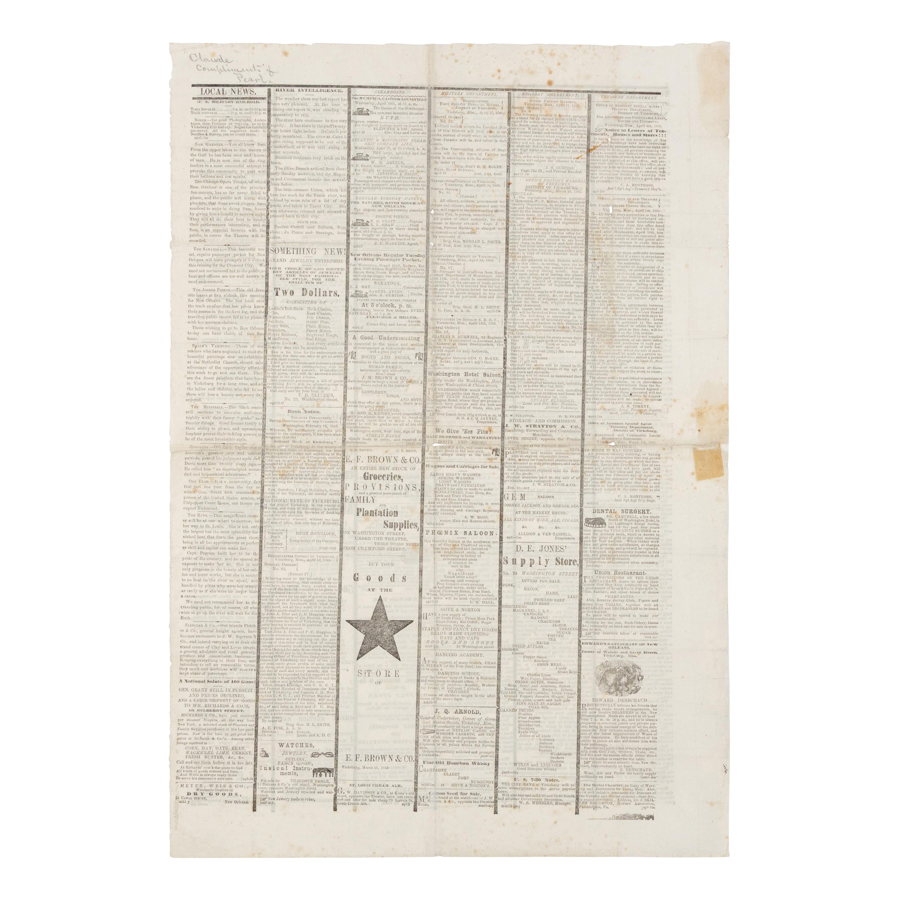 [LINCOLN ASSASSINATION]. A group of 6 newspapers, comprising: