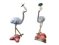 A Pair of Chinese Cloisonné Enamel Cranes