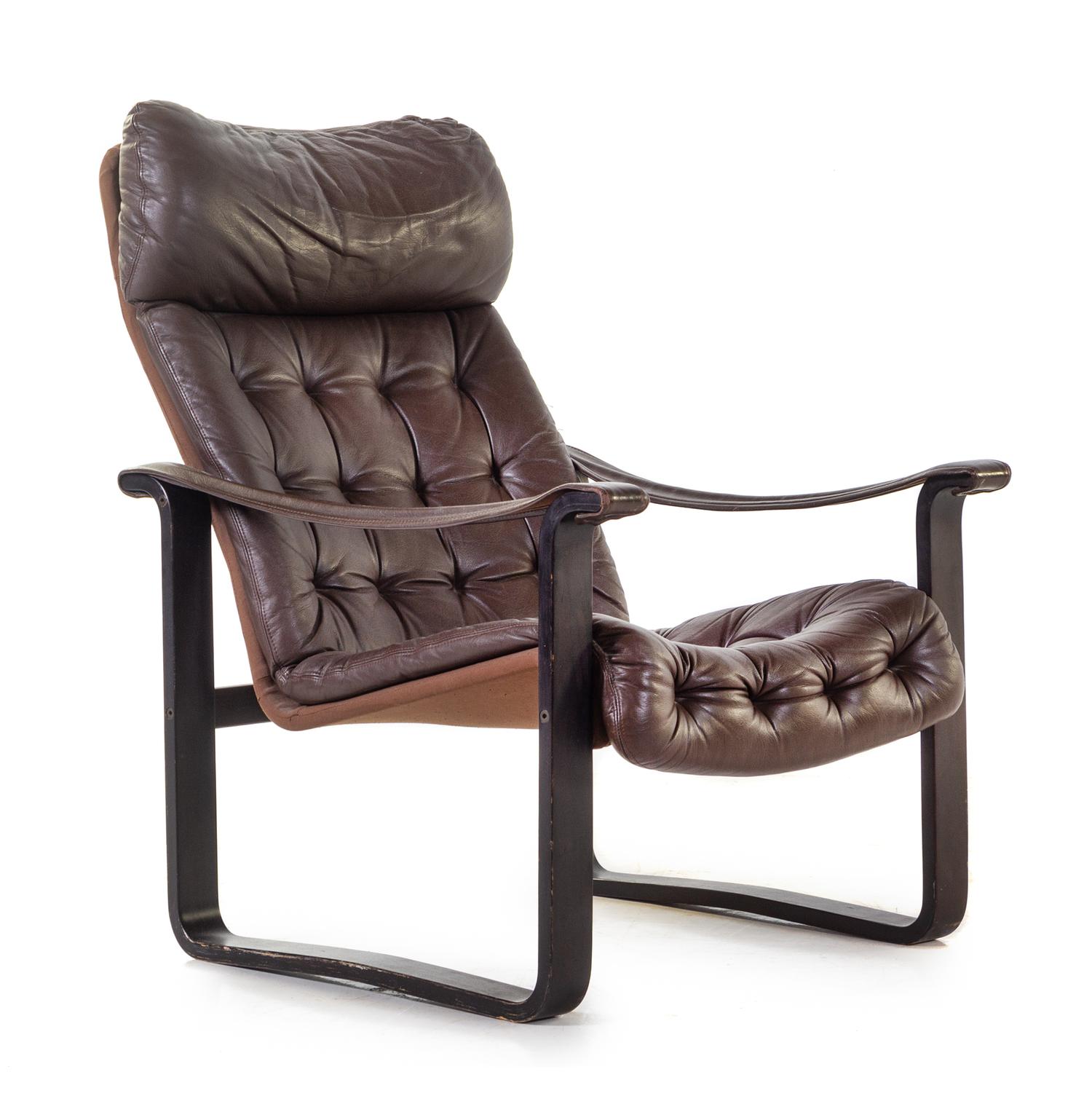 Finnish Mid 20th Century Lounge Chair ebonized bentwood,…