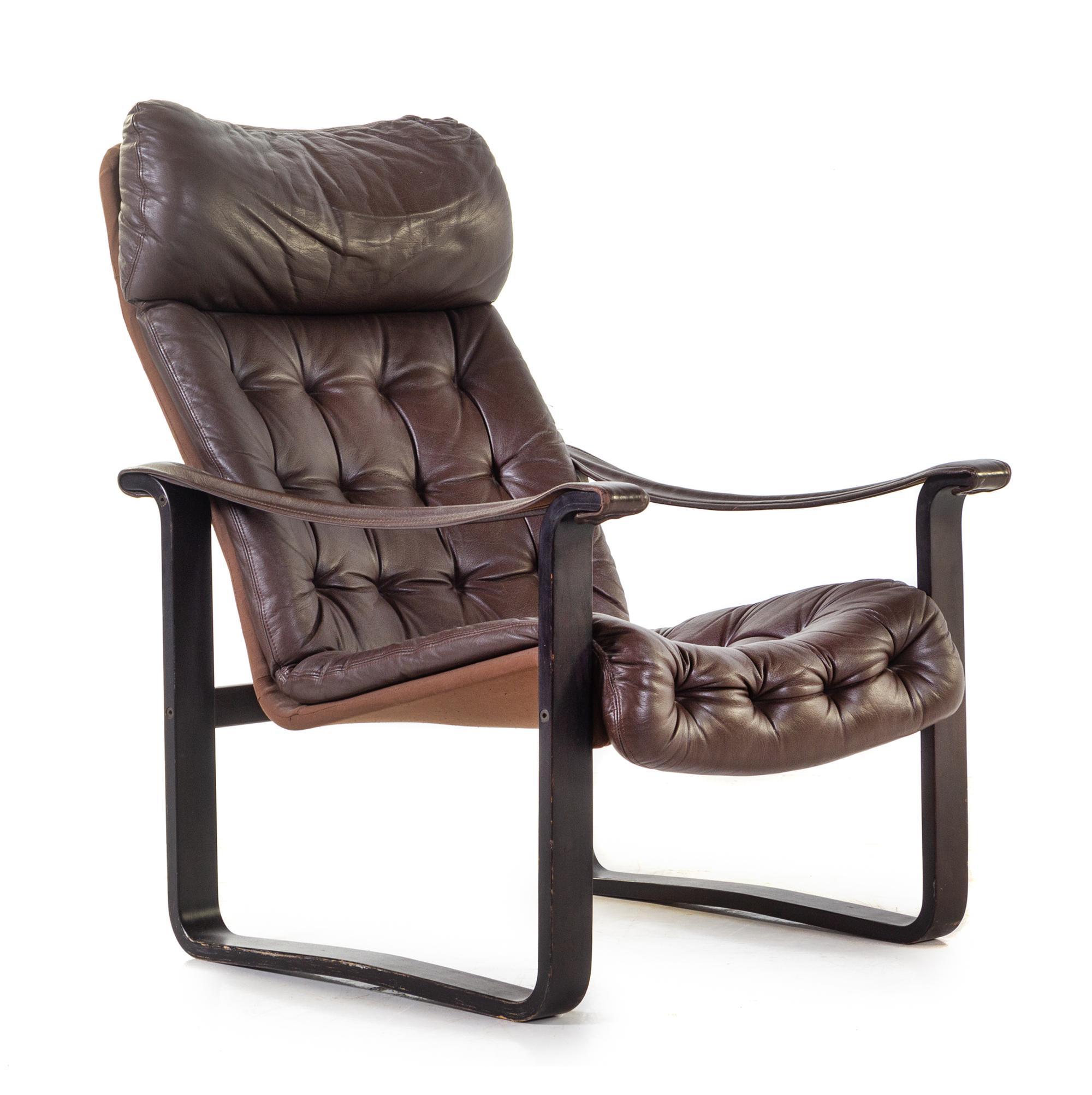 Finnish Mid 20th Century Lounge Chair ebonized bentwood,…