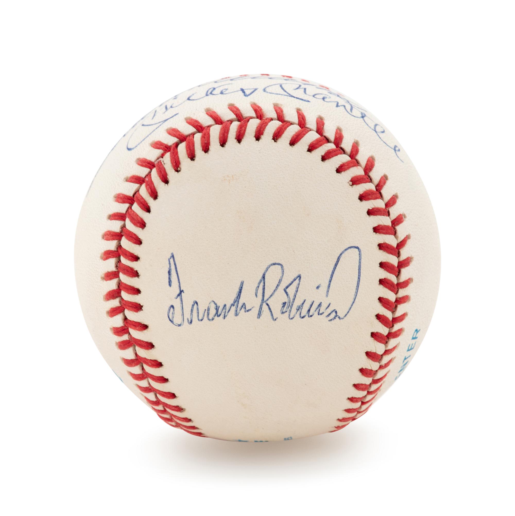 A Triple Crown Winners Multi Signed Baseball (Mickey Mantle, Frank Robinson, Ted Williams, Carl Yastrzemski)