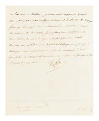 BONAPARTE, Napoleon (1769-1821). Autograph note signed ("Napoleon") to Nicolas-François, Count Mollein, Bayonne, 7 May 1808.