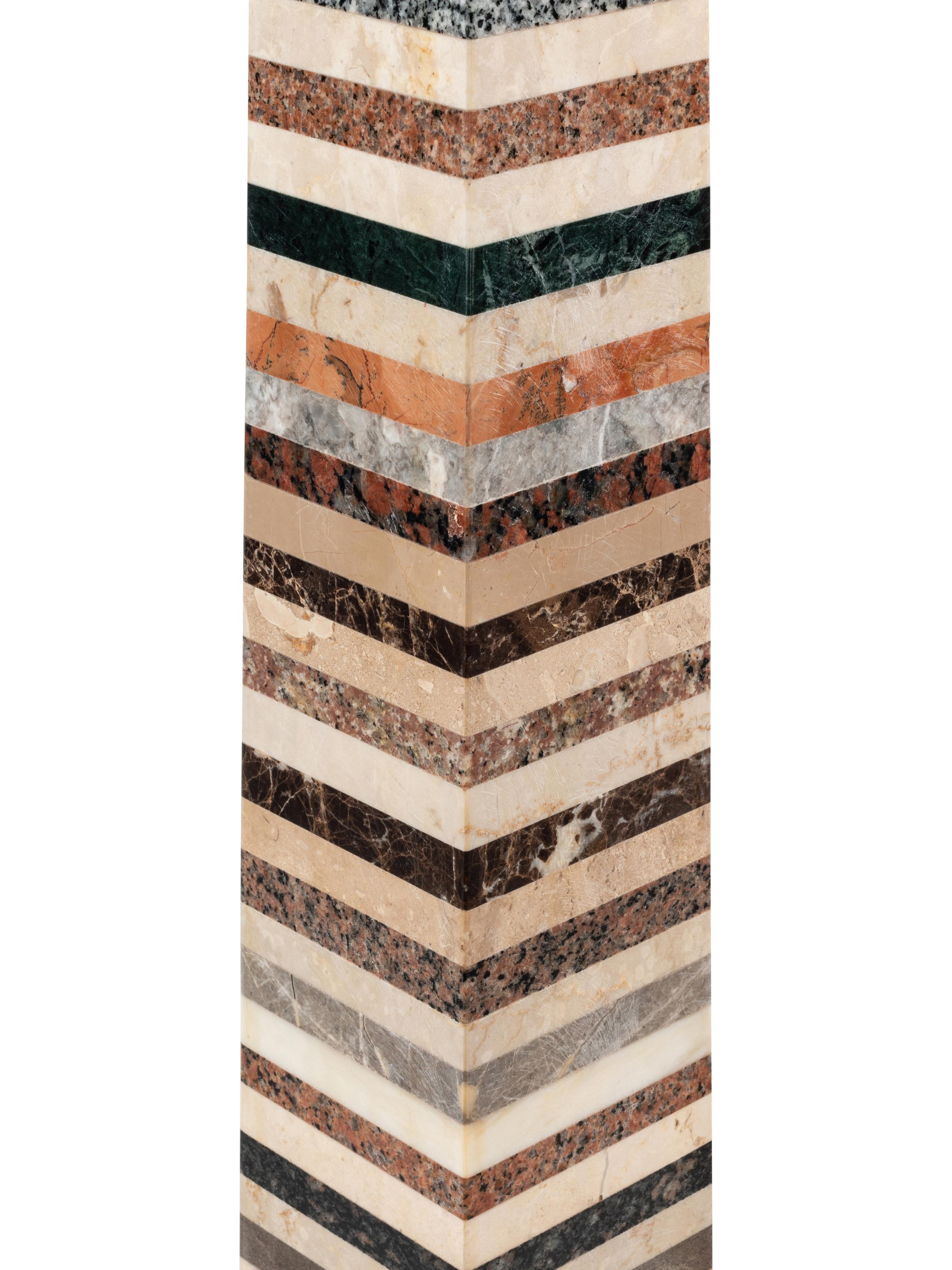 A Pair of Large Grand Tour Style Specimen Marble Obelisks