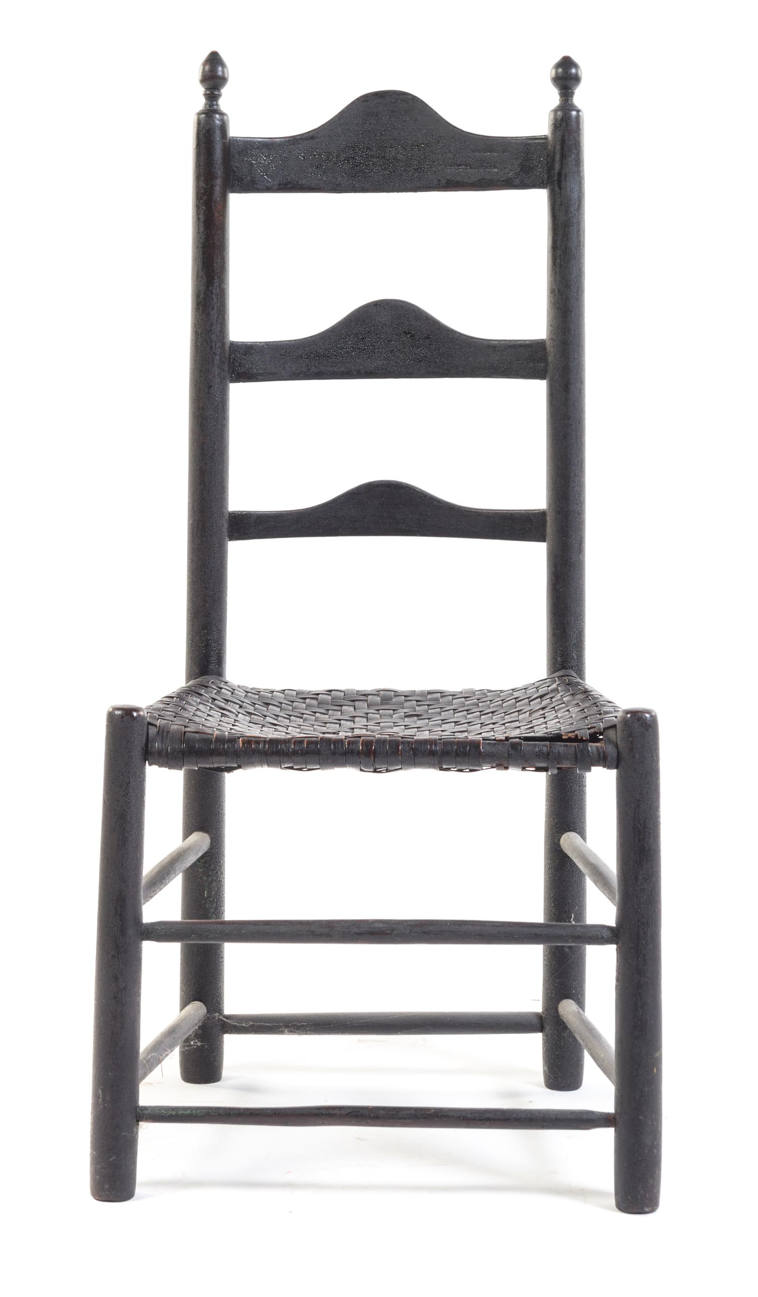 An American Painted Ladder Back Chair Height 36 inches. — 19TH CENTURY