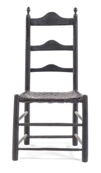 An American Painted Ladder Back Chair Height 36 inches. — 19TH CENTURY