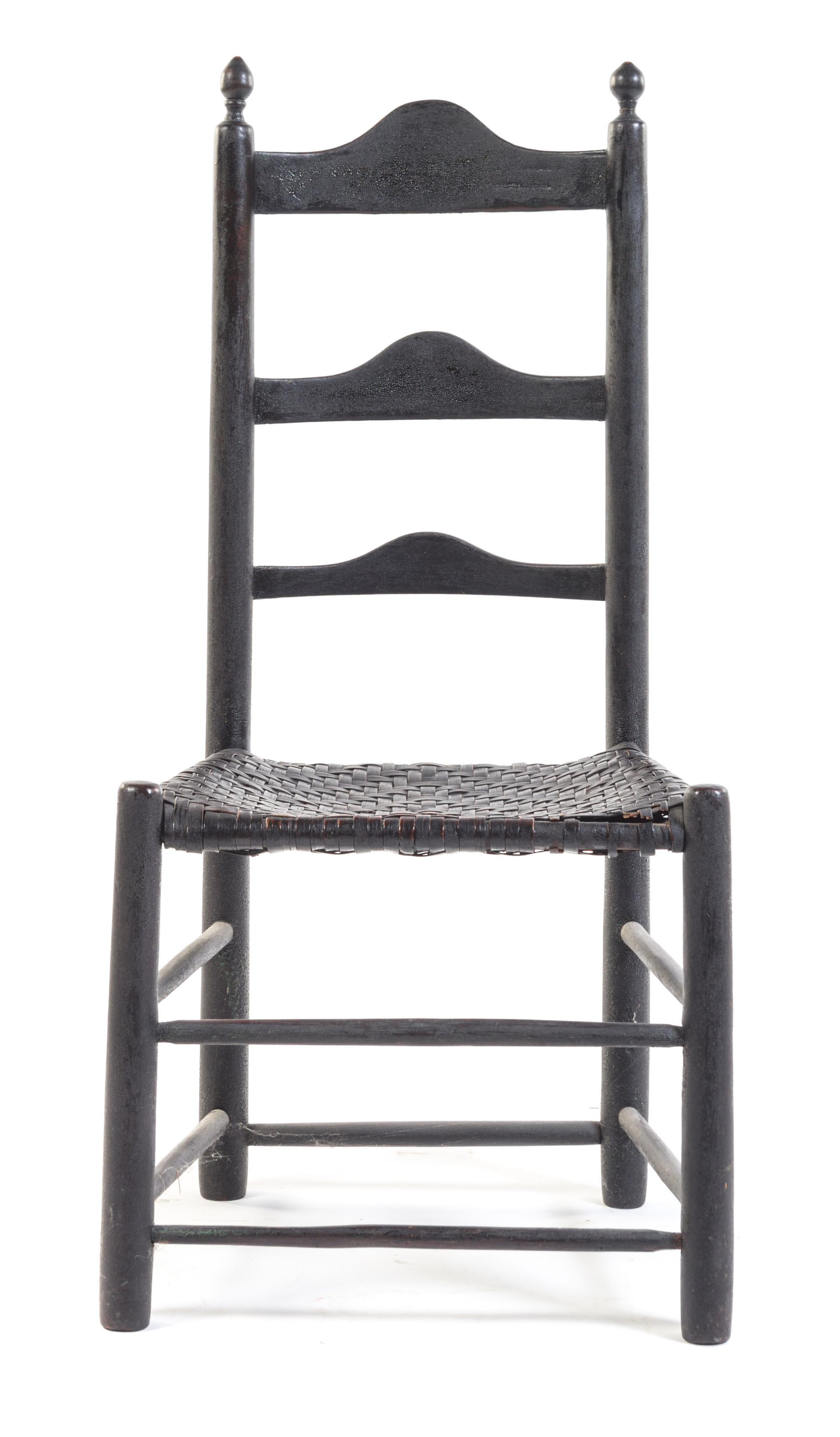 An American Painted Ladder Back Chair Height 36 inches. — 19TH CENTURY