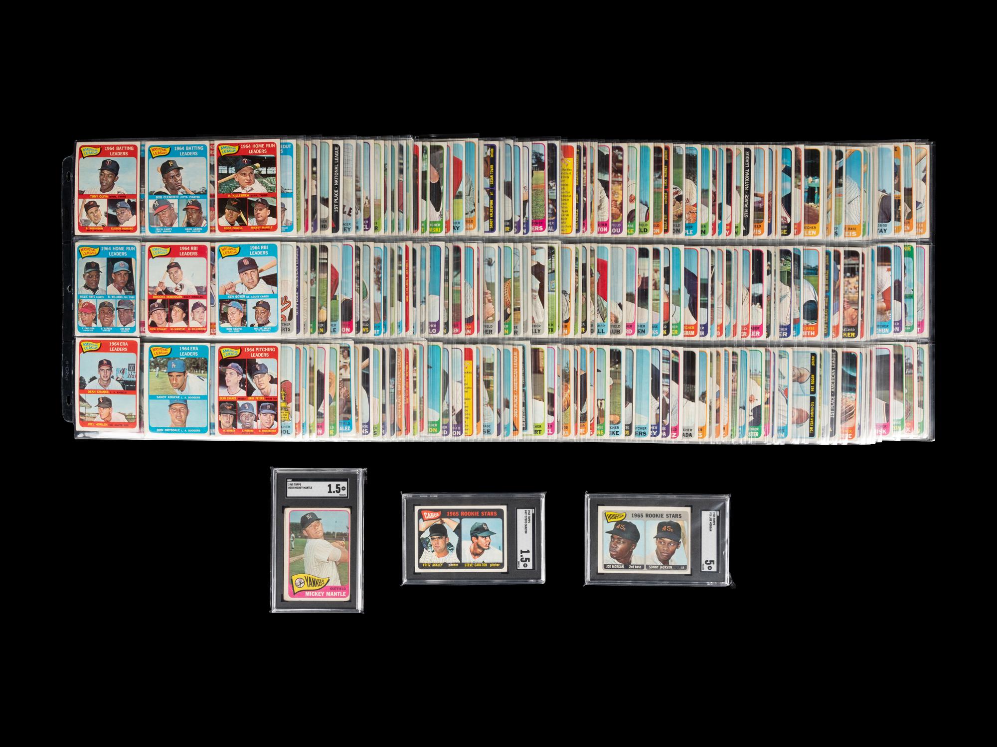 A Complete Set of 1965 Topps Baseball Cards Including SGC Graded Key Cards (598/598),