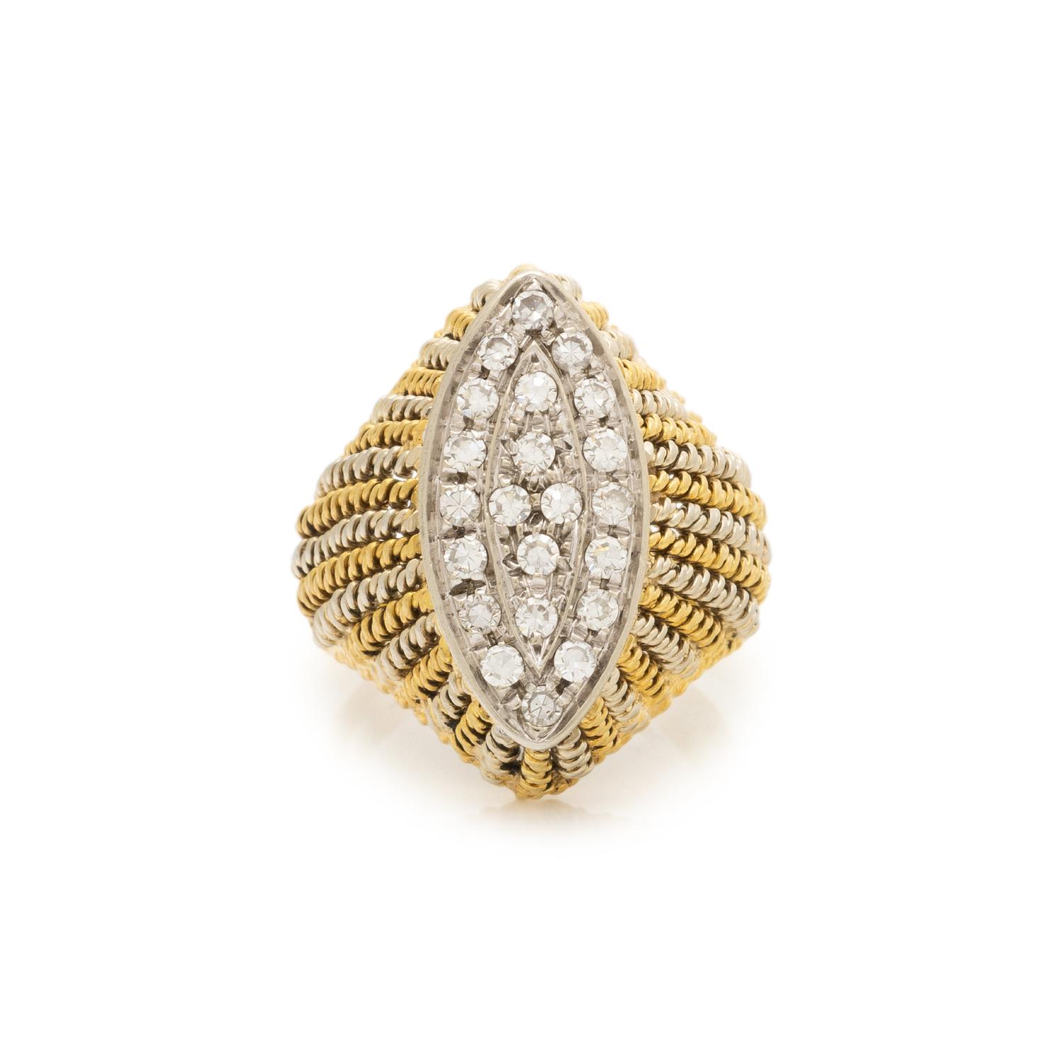BICOLOR GOLD AND DIAMOND RING