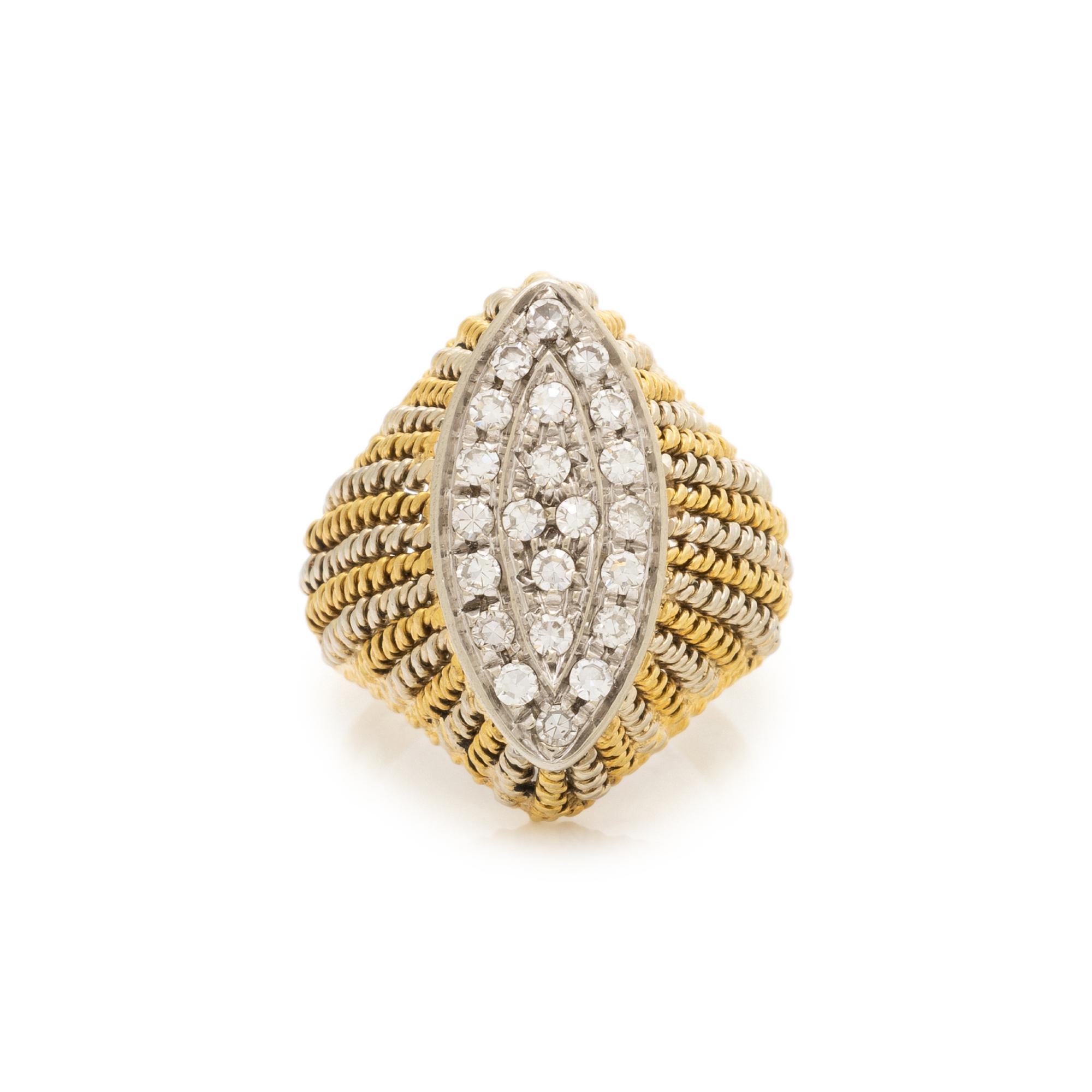 BICOLOR GOLD AND DIAMOND RING