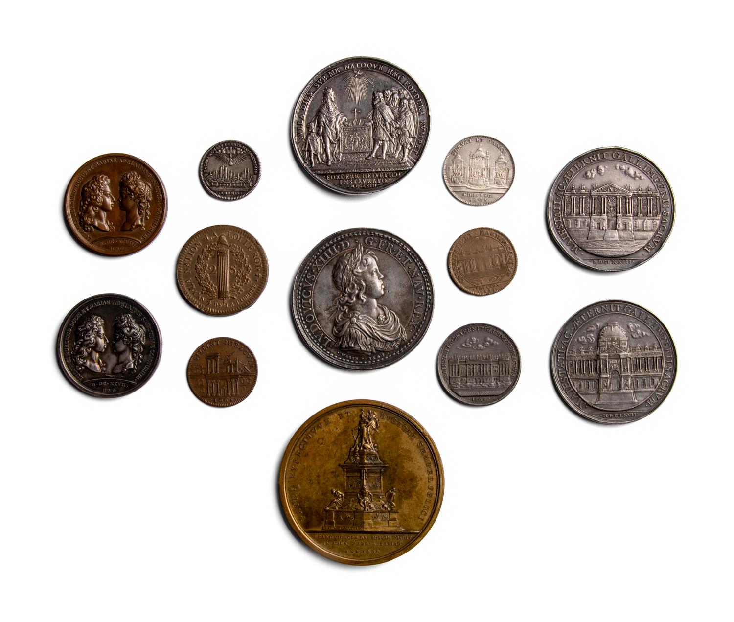 [EXONUMIA] Thirteen Commemorative Medals Relating to Louis XIV