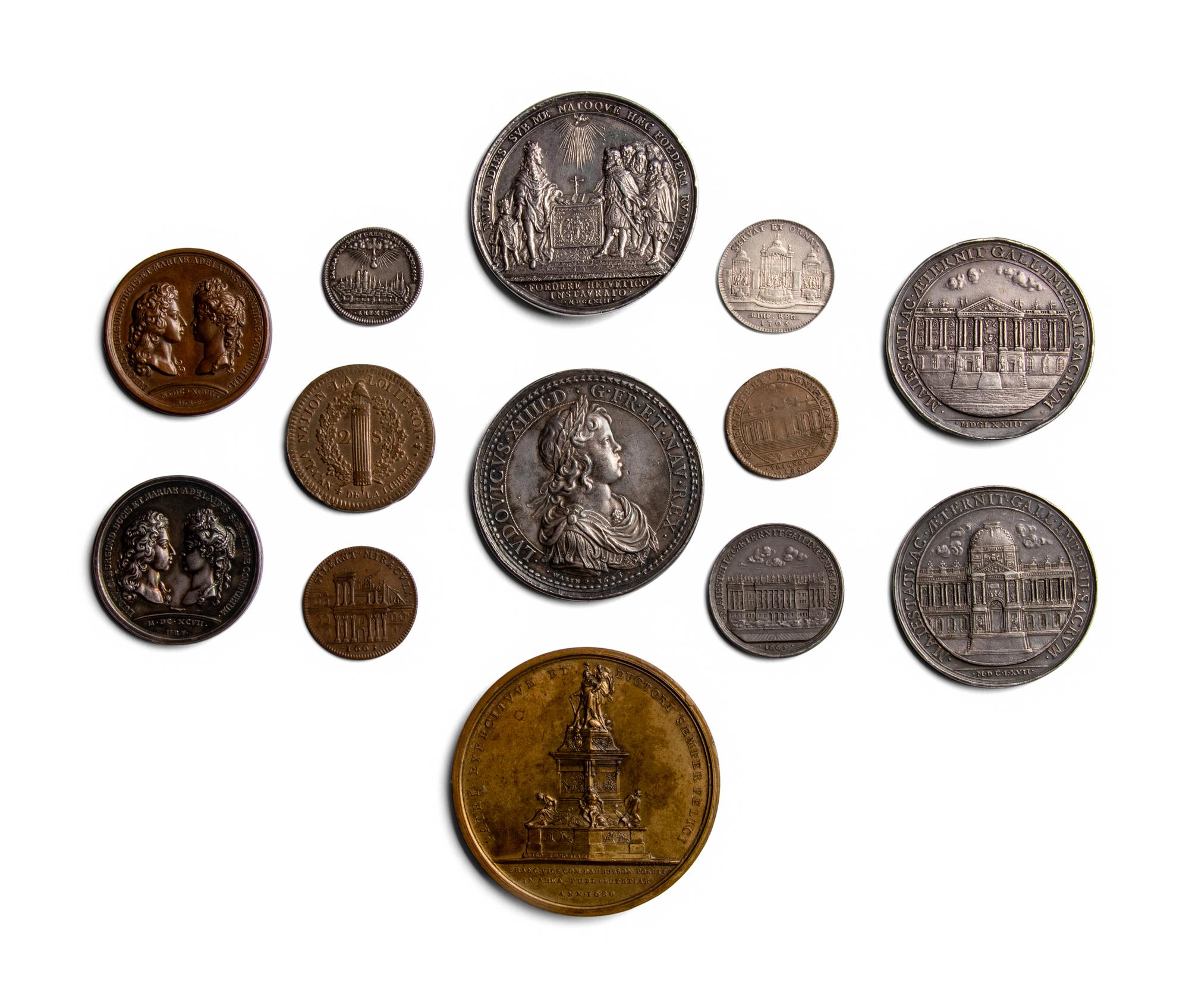 [EXONUMIA] Thirteen Commemorative Medals Relating to Louis XIV