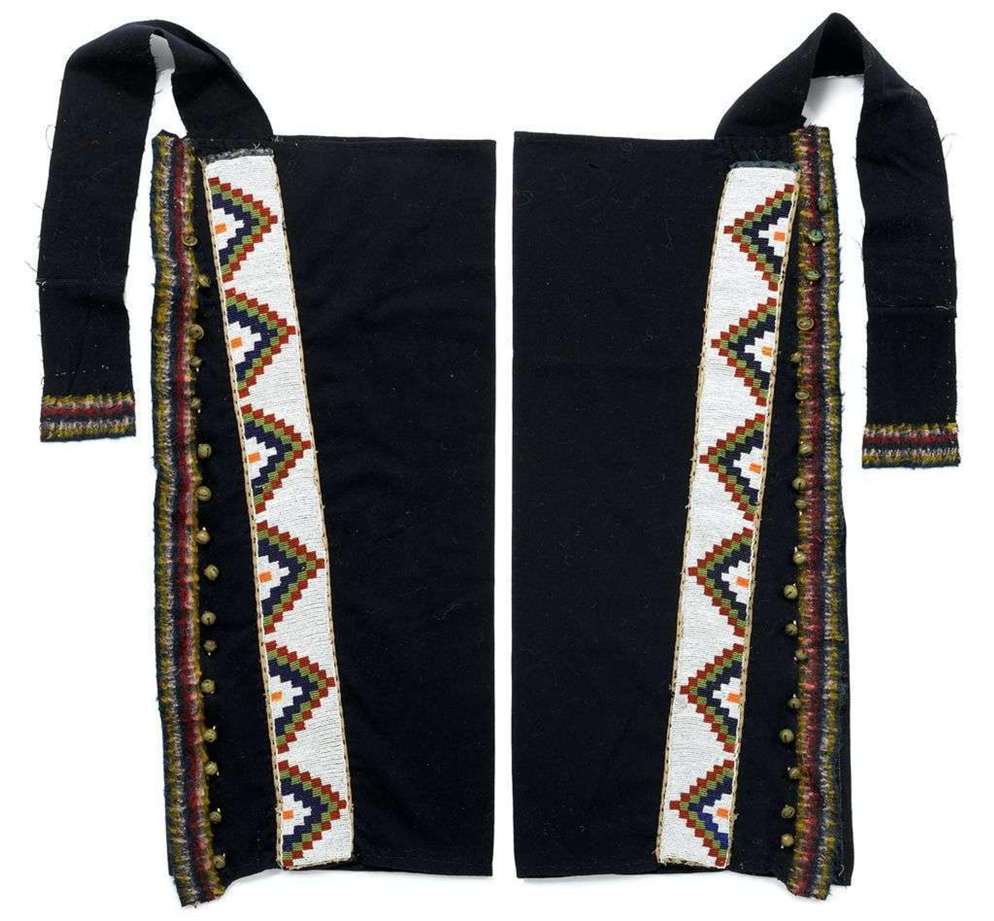 Pair of Sioux beaded wool leggings fort yates, early 20th century and later