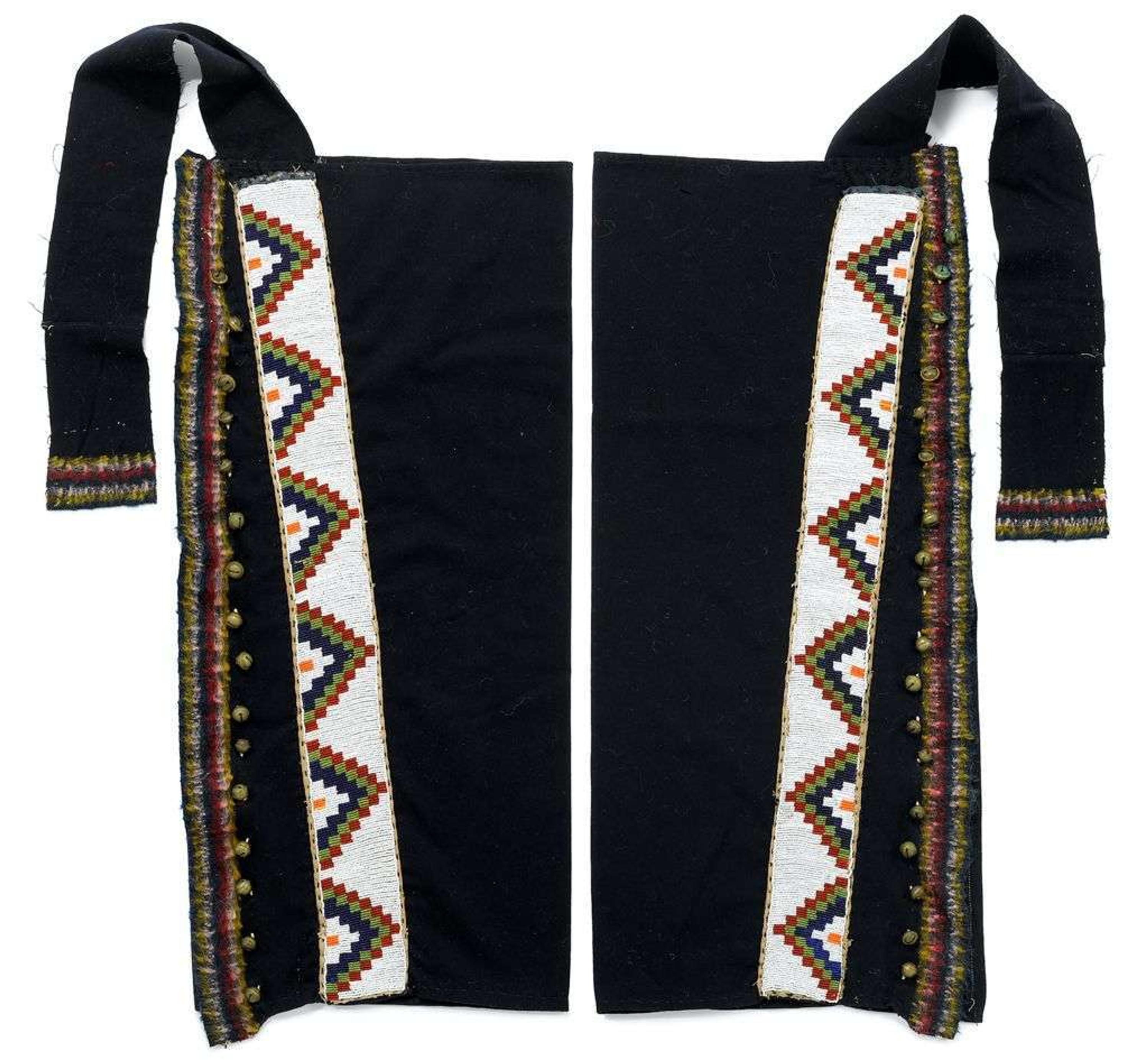 Pair of Sioux beaded wool leggings fort yates, early 20th century and later