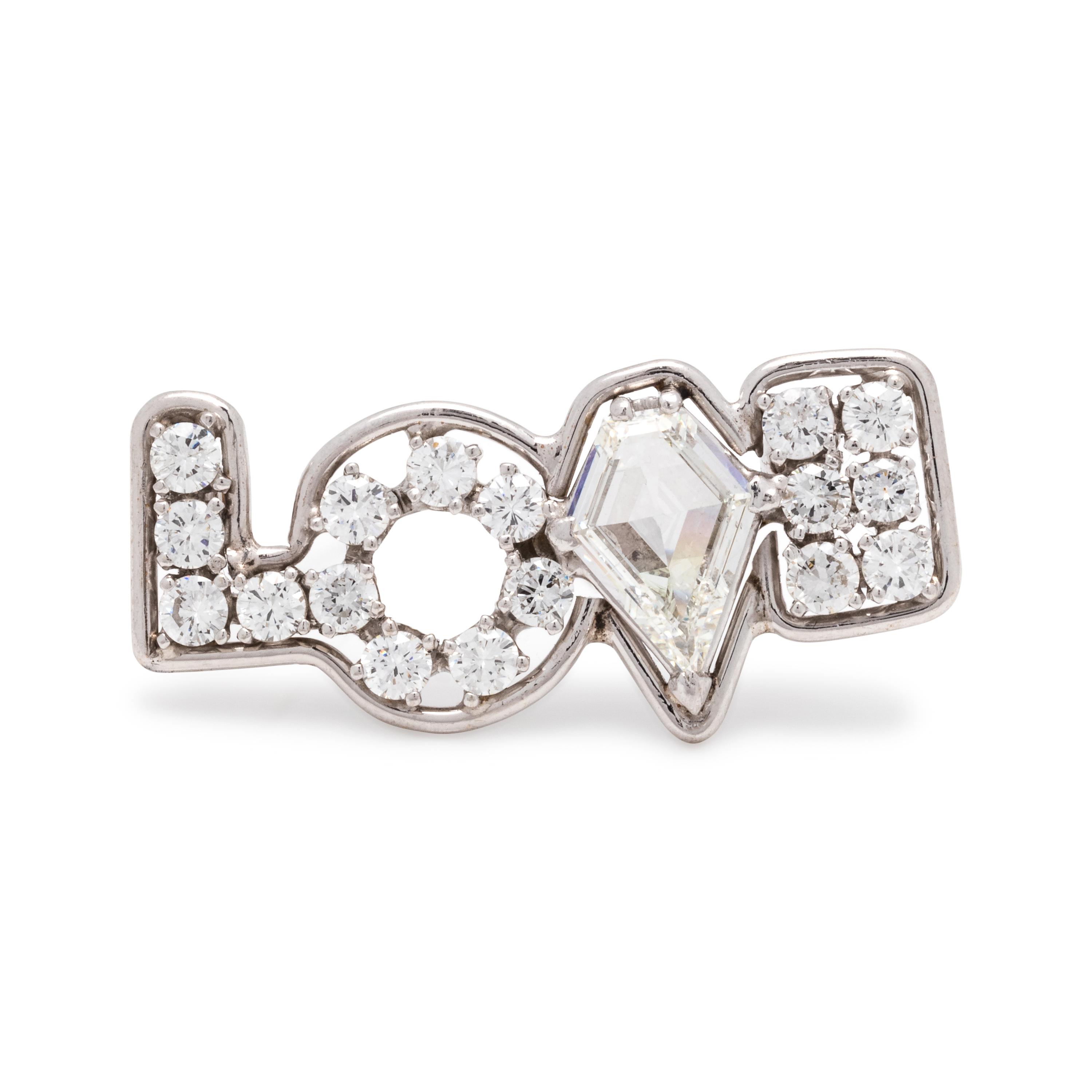 DIAMOND 'LOVE' BROOCH