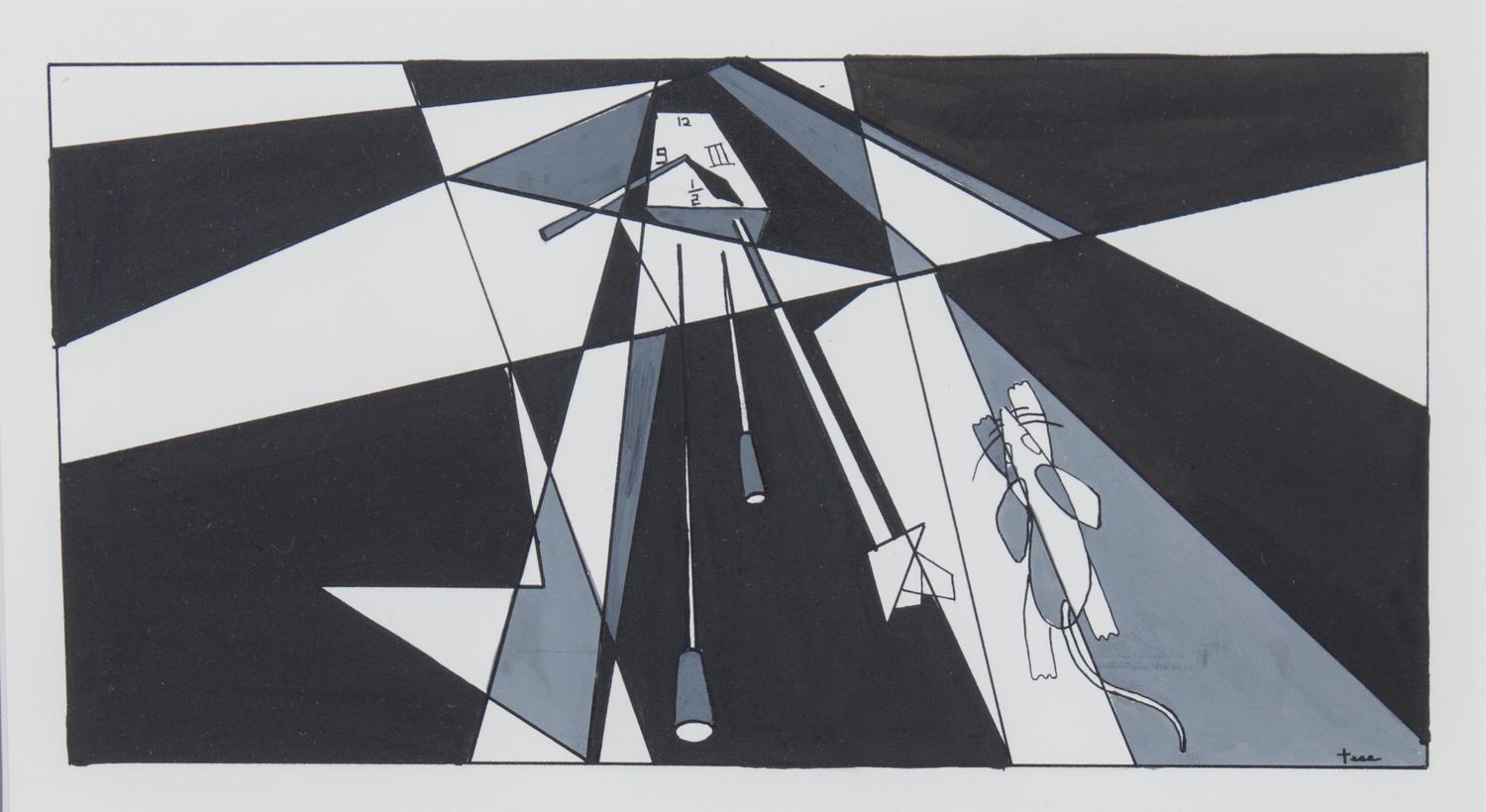 Melvin E. Tess, (Wisconsin, 1926-2016), Mouse Ran up the Clock (two works)