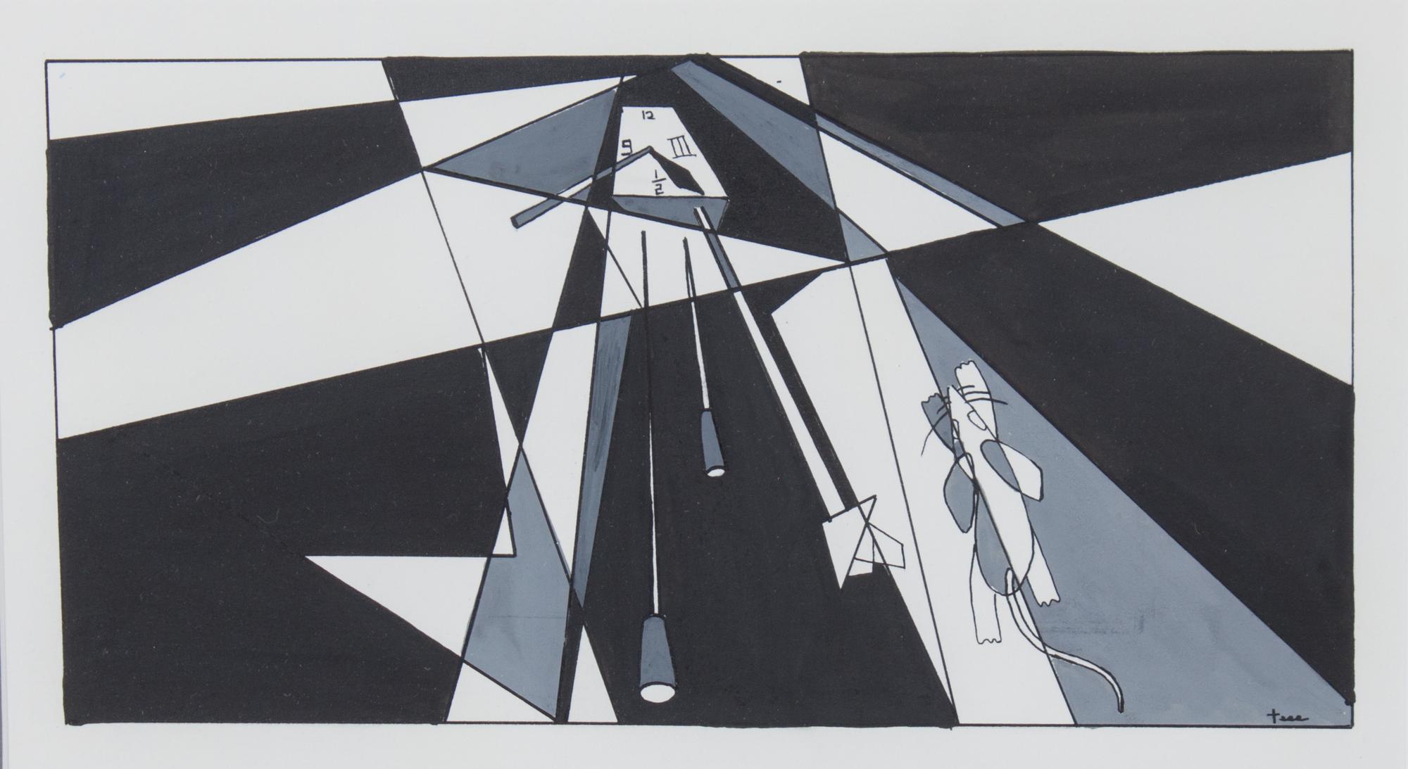 Melvin E. Tess, (Wisconsin, 1926-2016), Mouse Ran up the Clock (two works)