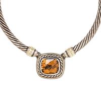 DAVID YURMAN, STERLING SILVER, YELLOW GOLD AND CITIRINE NECKLACE