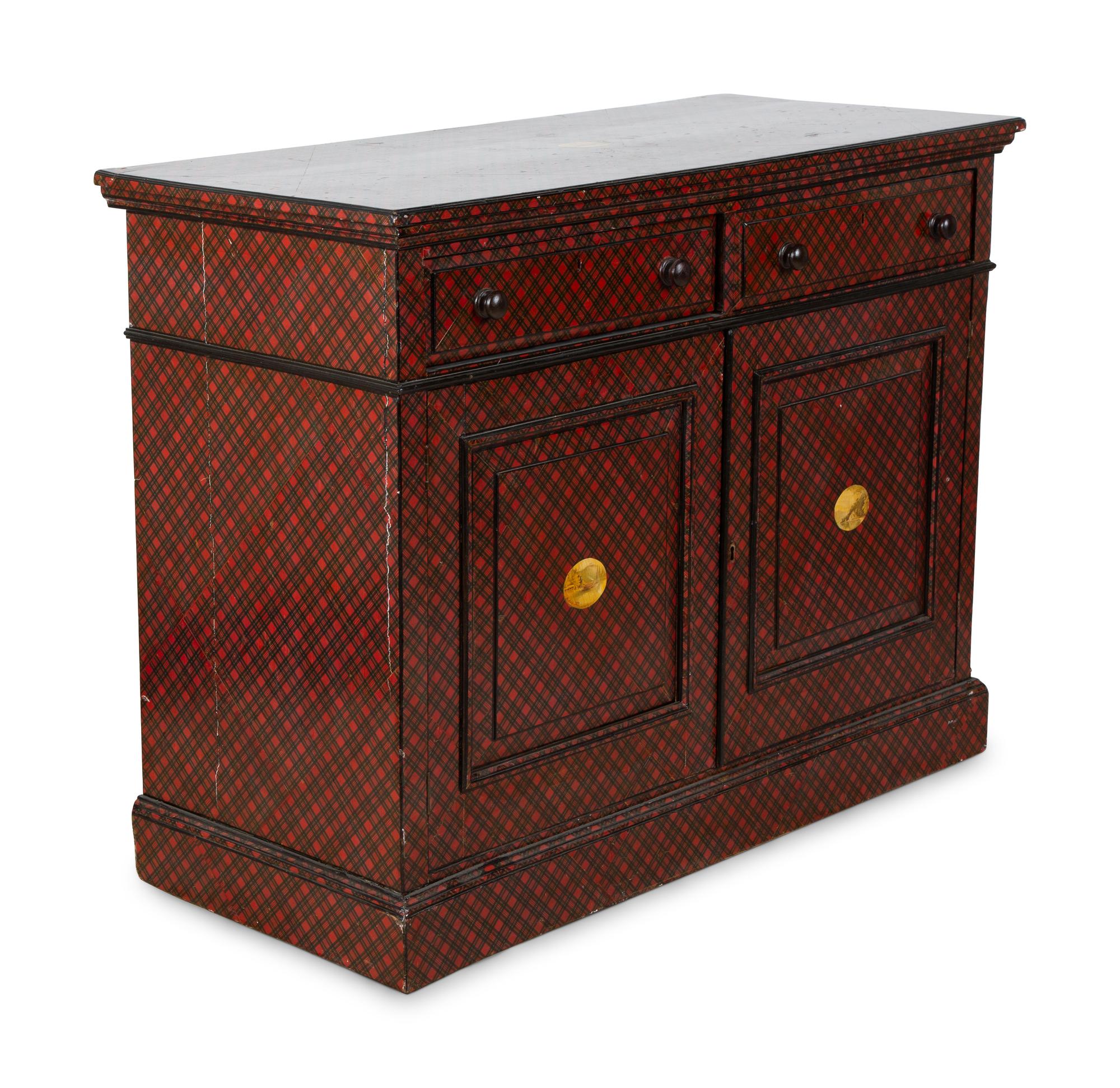 An English Tartanware Cabinet — 19TH CENTURY