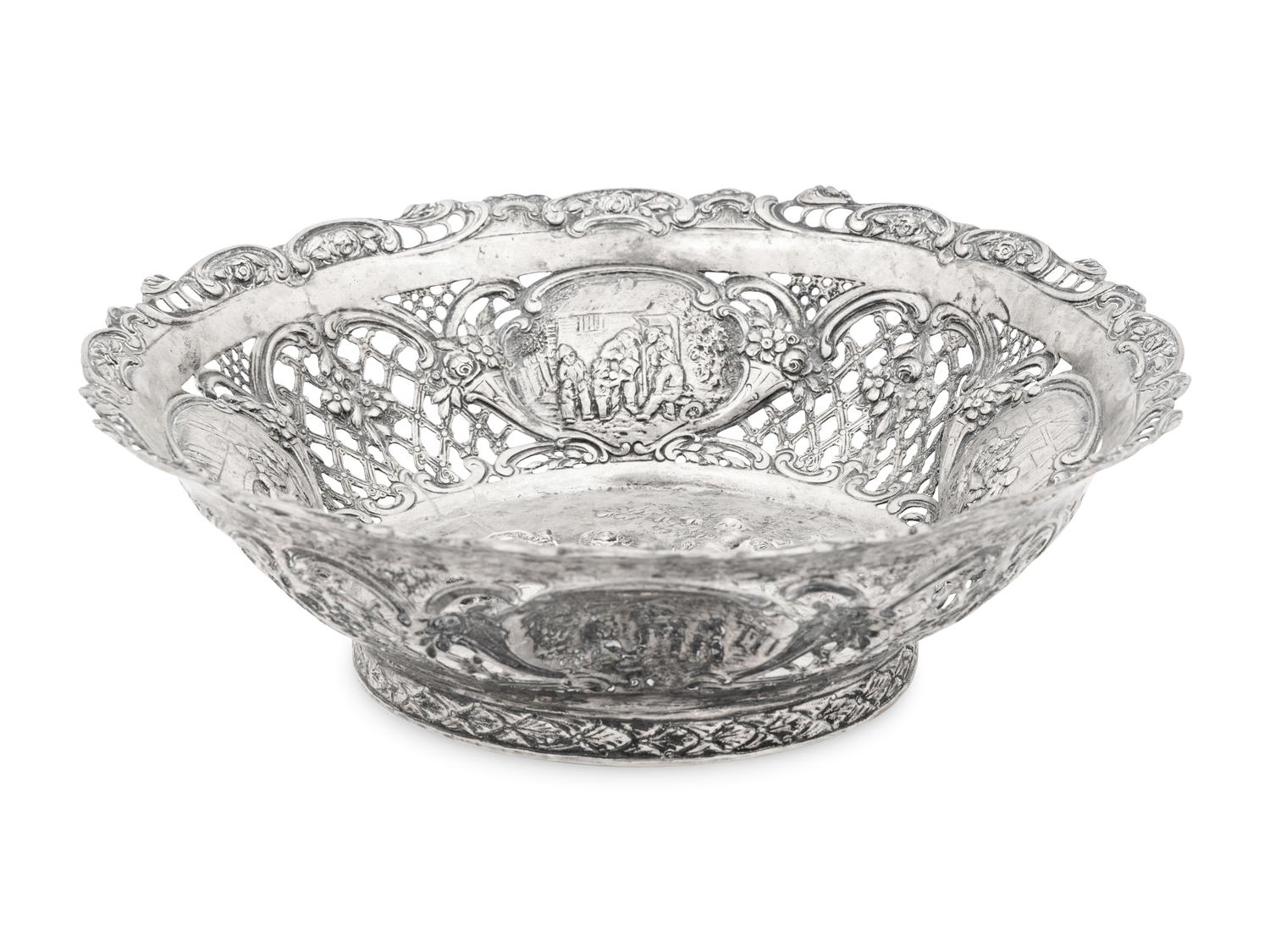 A German Silver Reticulated Basket