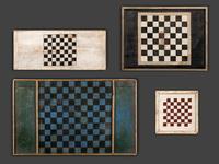 Four Decorated Wood Game Boards