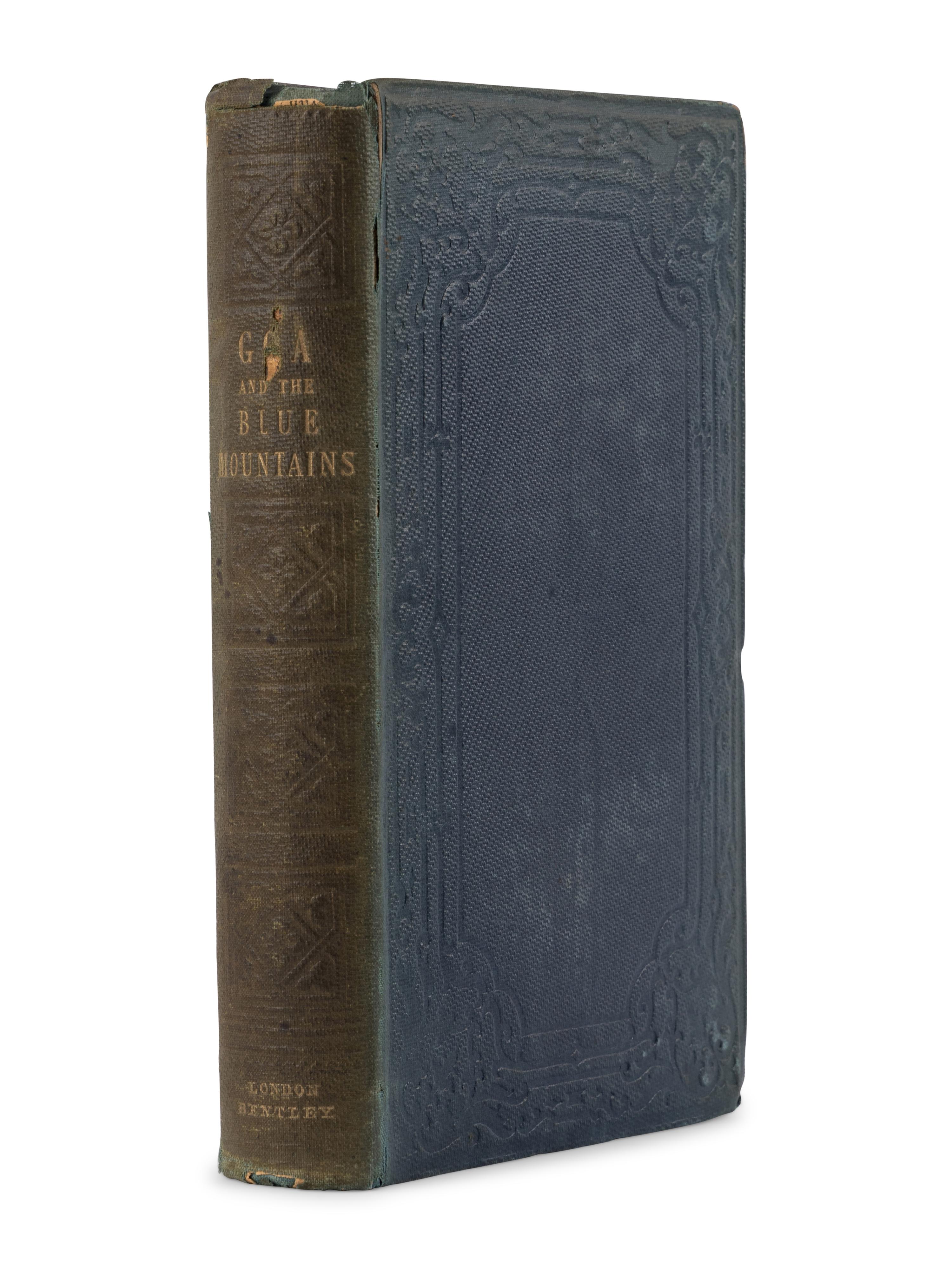 BURTON, Richard Francis, Sir (1821-1890). Goa, and the Blue Mountains; Or, Six Months of Sick Leave . London: Samuel Bentley & Co. for Richard Bentley, 1851.