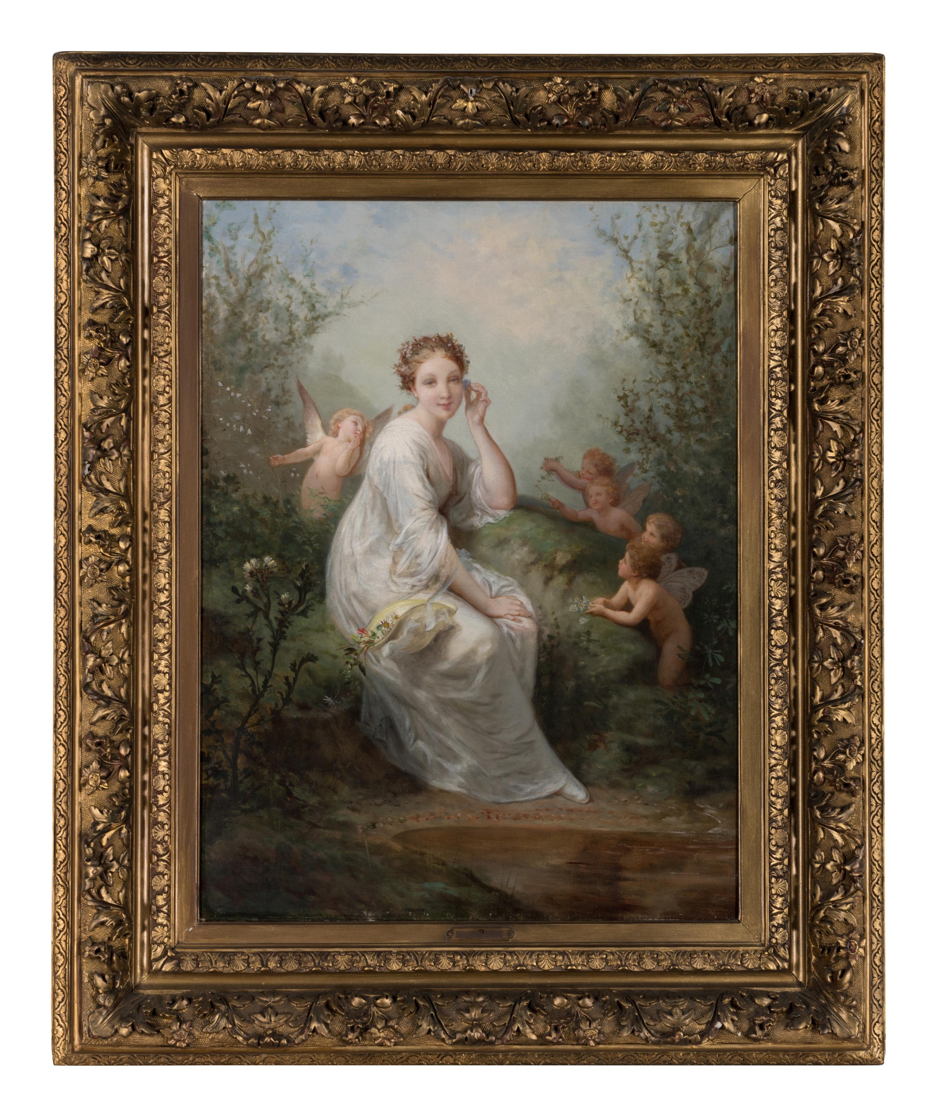 Young Woman Surrounded by Putti , 1889