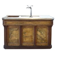 A Cafe Bar with Beer Taps and Zinc Top 56" H — France, Circa 1920