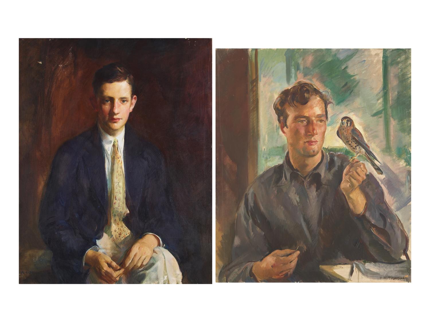 Two Works: Portrait of James A. Waller; together with Boy with Hawk (2)