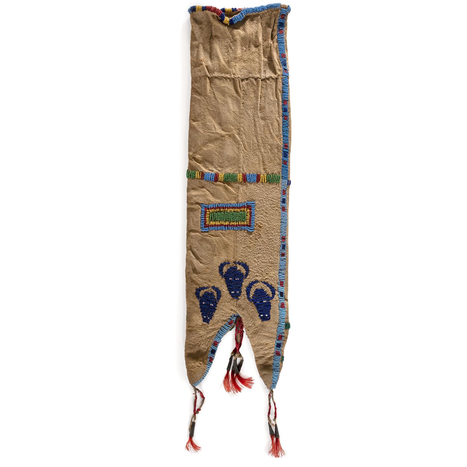 Cheyenne Beaded Hide Tobacco Bag, Pictorial