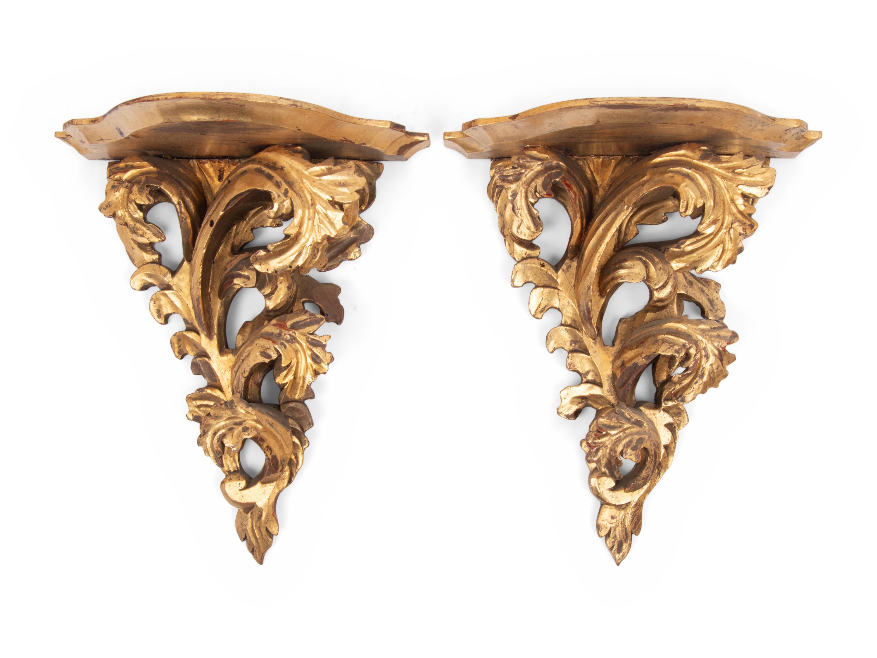 Four Pairs of Giltwood Wall Brackets