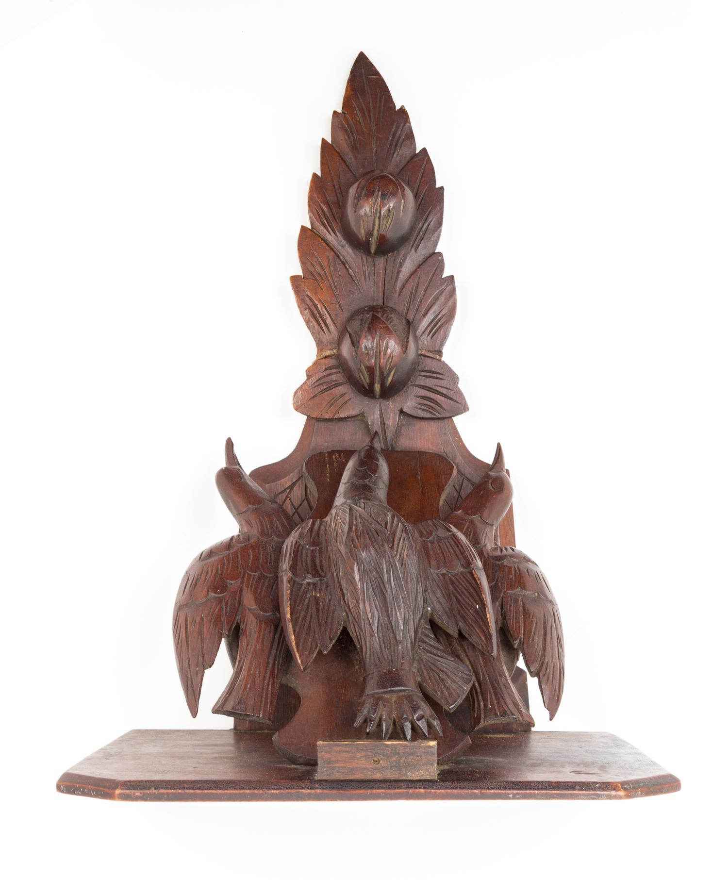 Three Black Forest Style Articles Height of wood figure 16 inches.